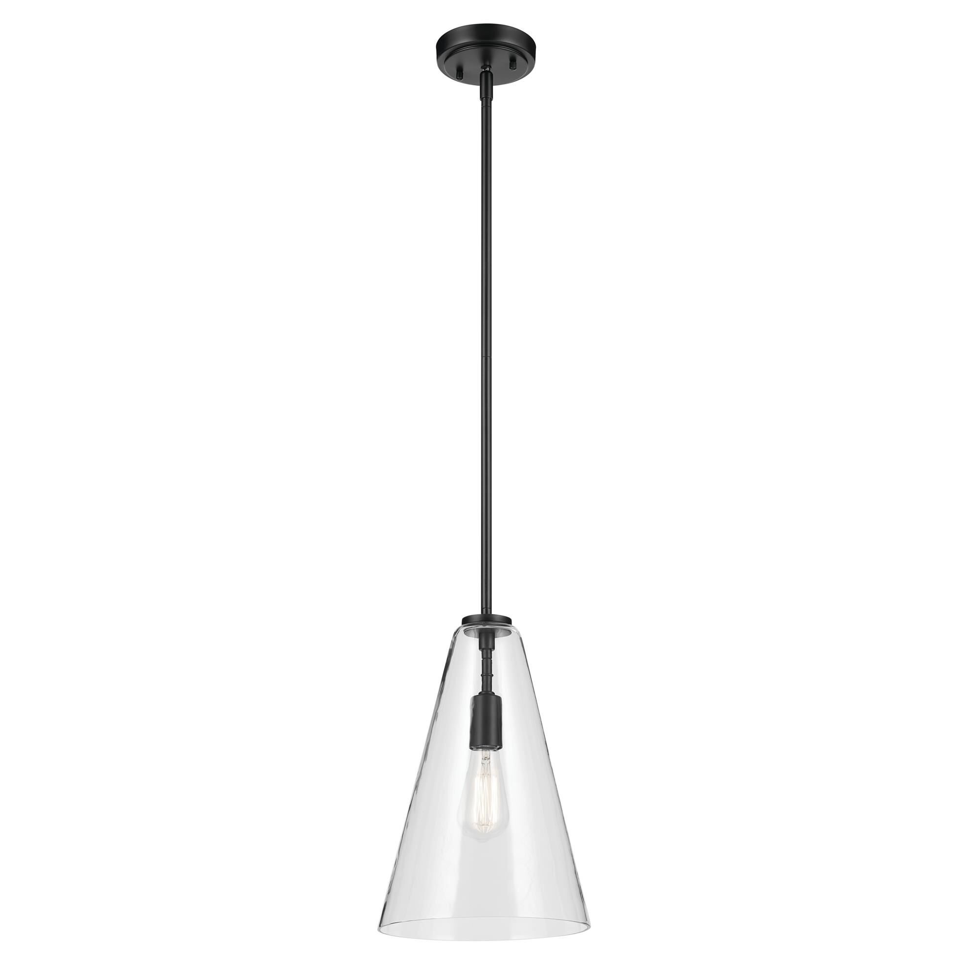 Shown in Black finish and Clear glass