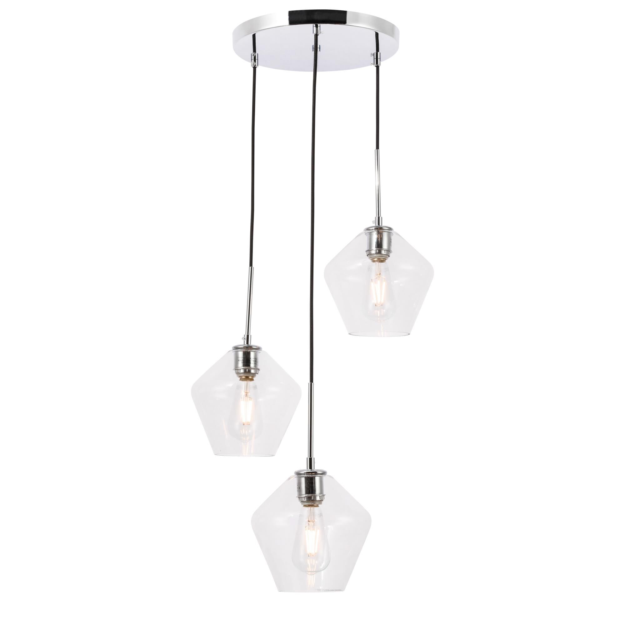 Shown in Chrome finish and Clear glass