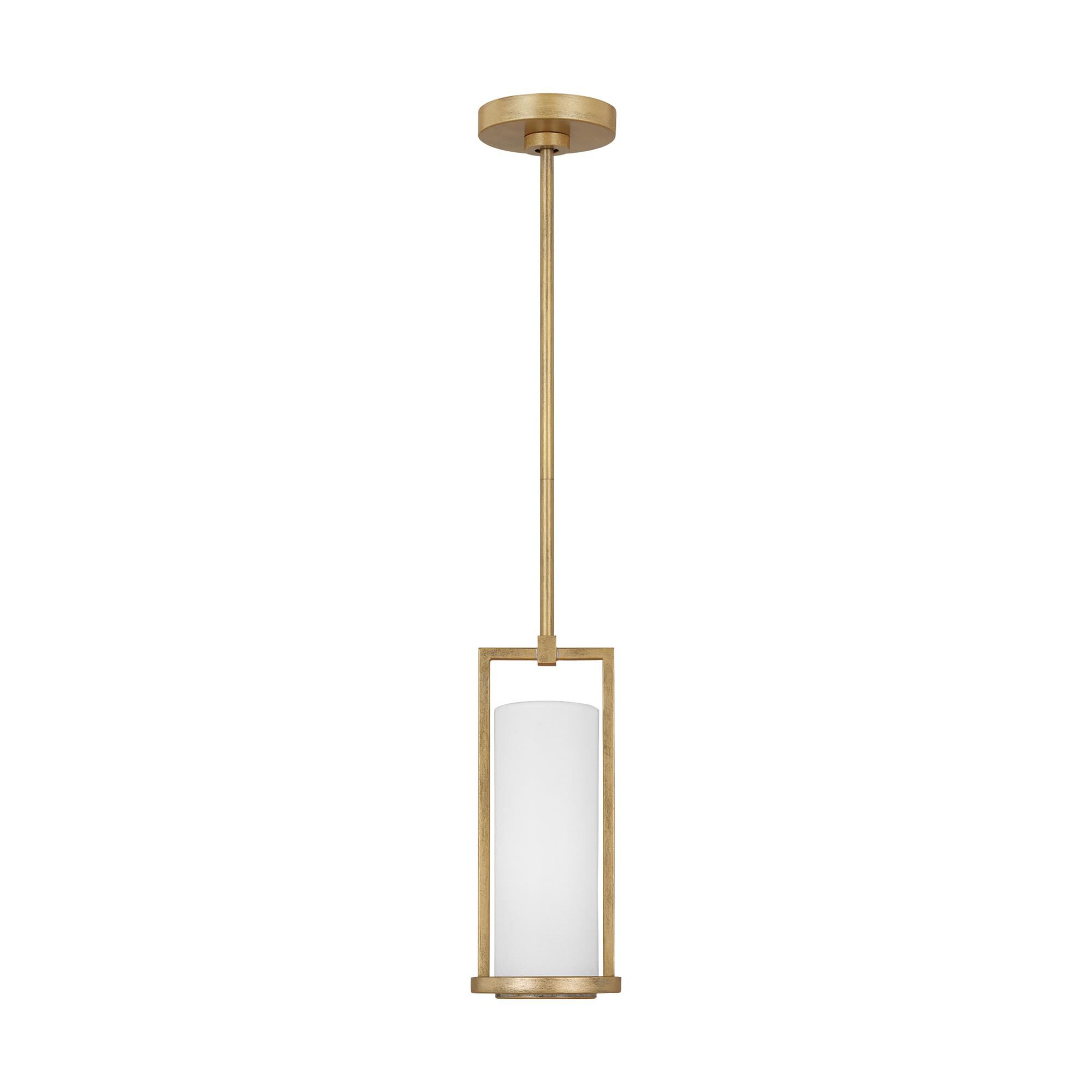 Shown in Coastal Gild finish and White Linen Fabric shade