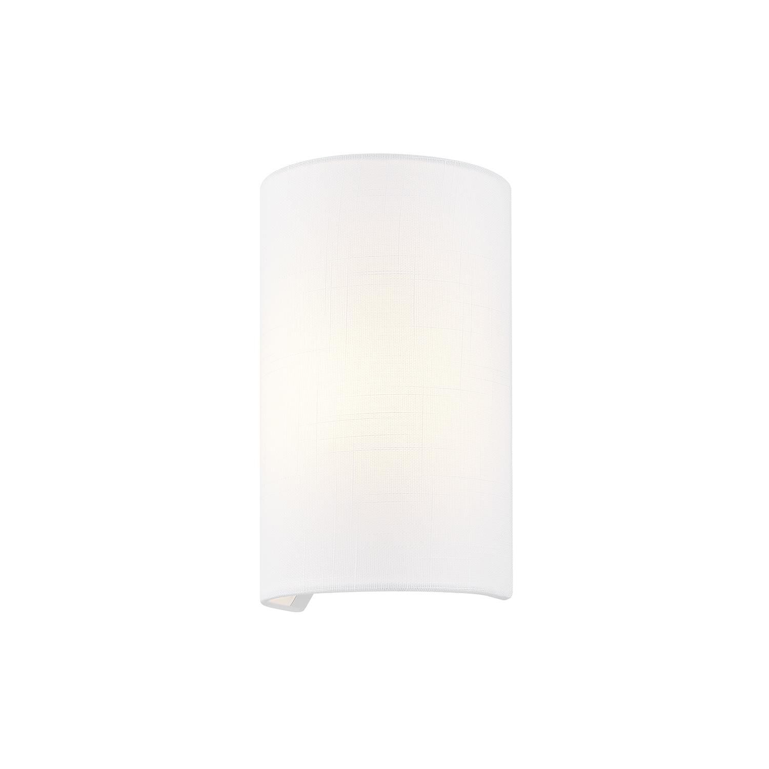 Shown in White finish and White Woven Fabric shade