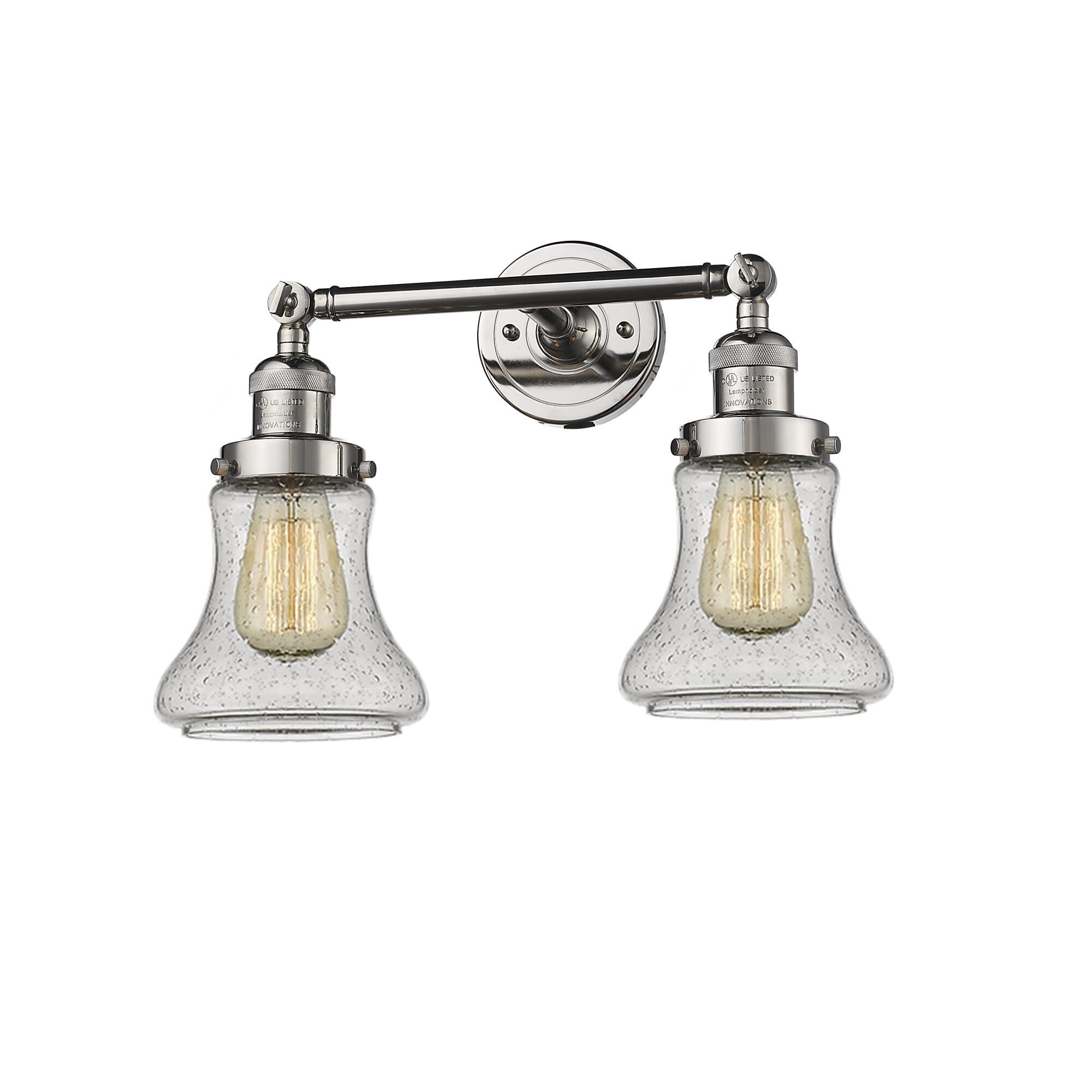 Shown in Polished Nickel finish and Seedy glass