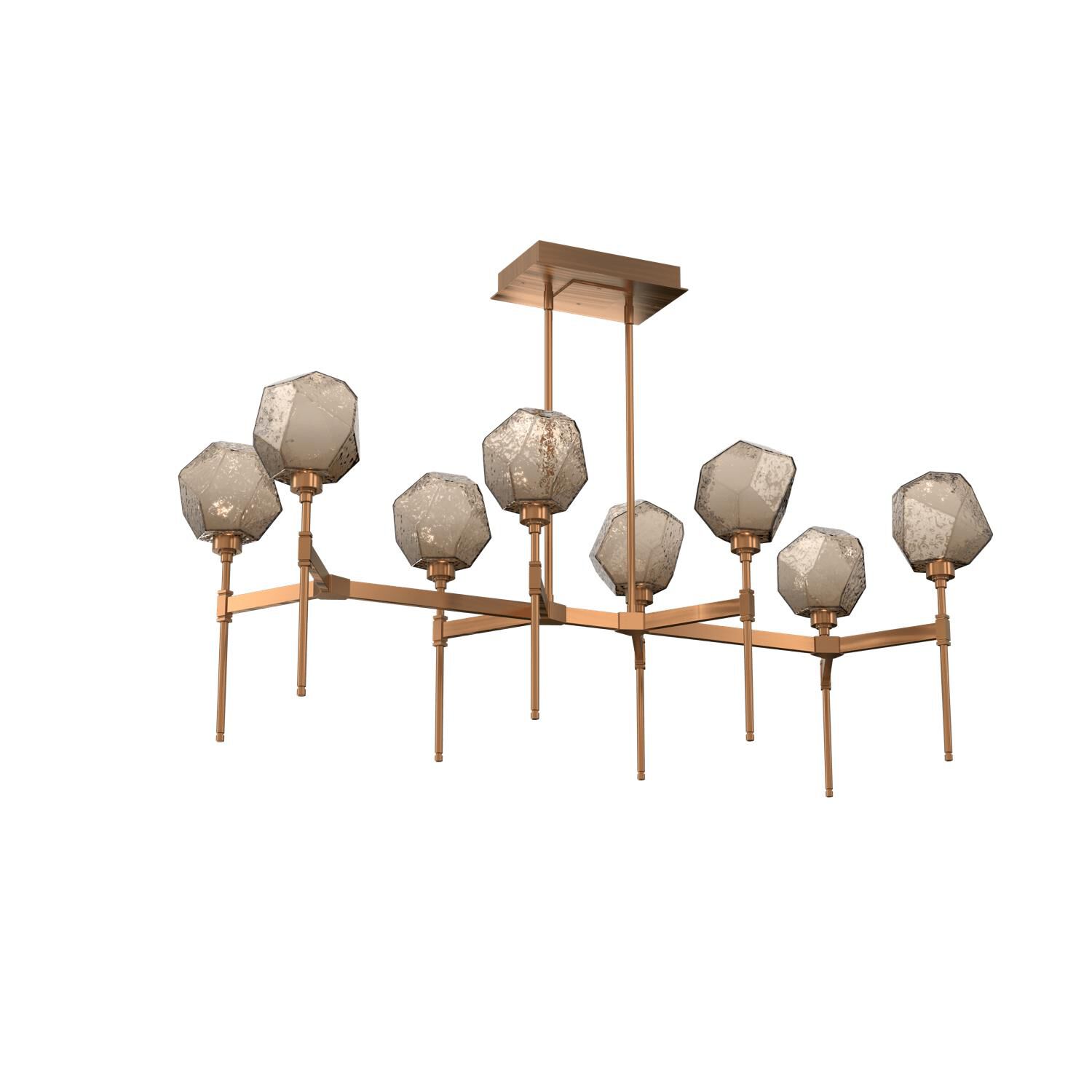 Shown in Burnished Brass finish and Bronze glass