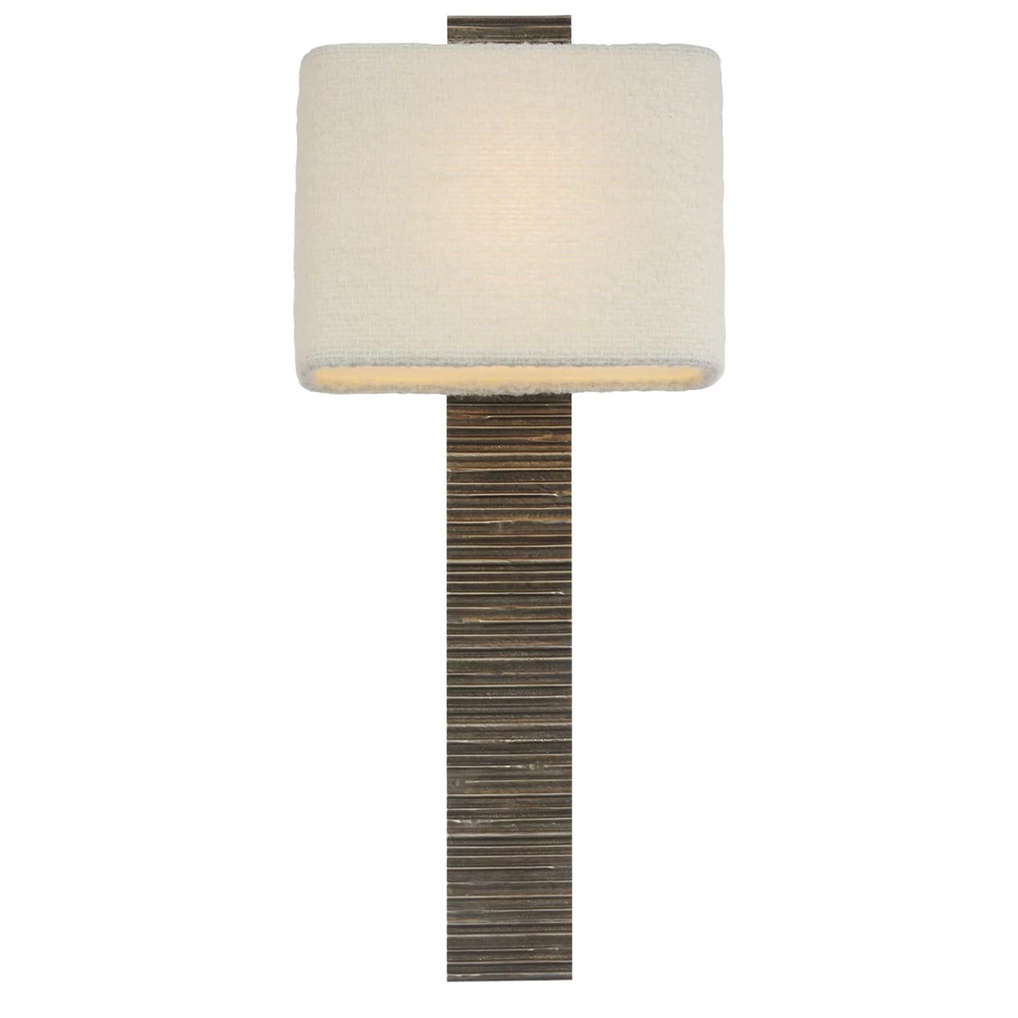 Shown in Ridged Graphite finish and Boucle Rectangle shade