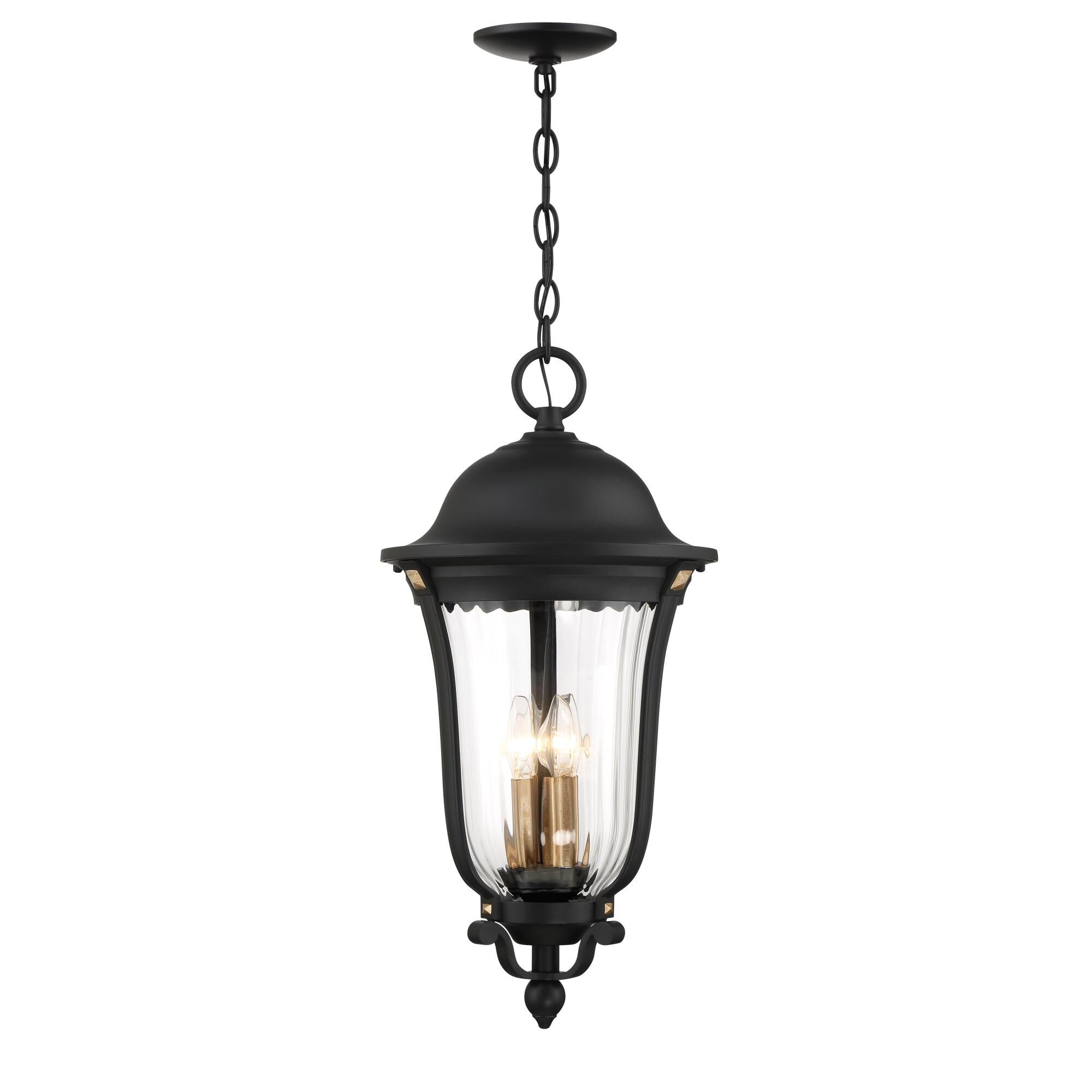 Shown in Sand Coal And Vermeil Gold finish and Clear Optic Ribbed glass and Glass shade
