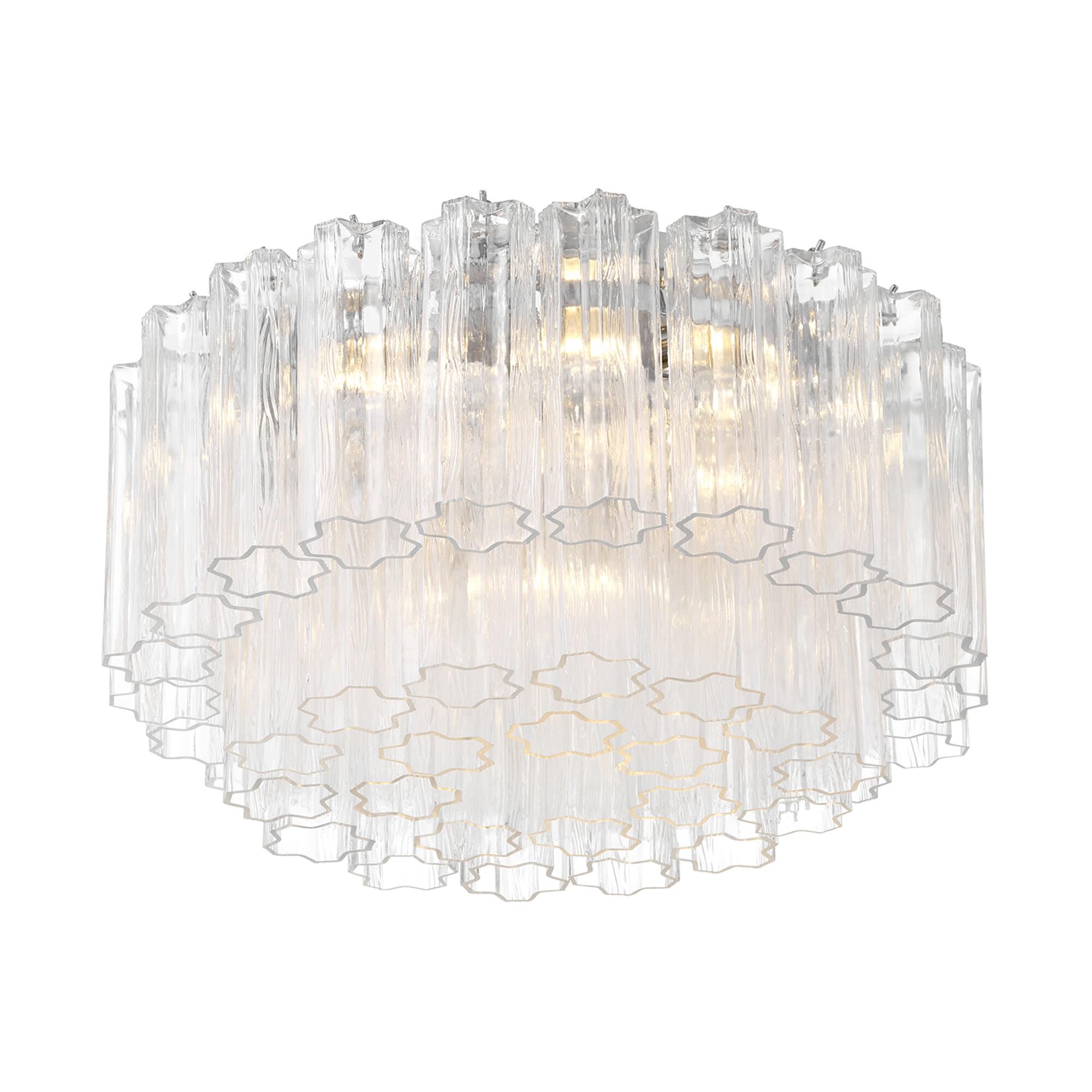 Shown in Polished Chrome finish and Tronchi Clear glass