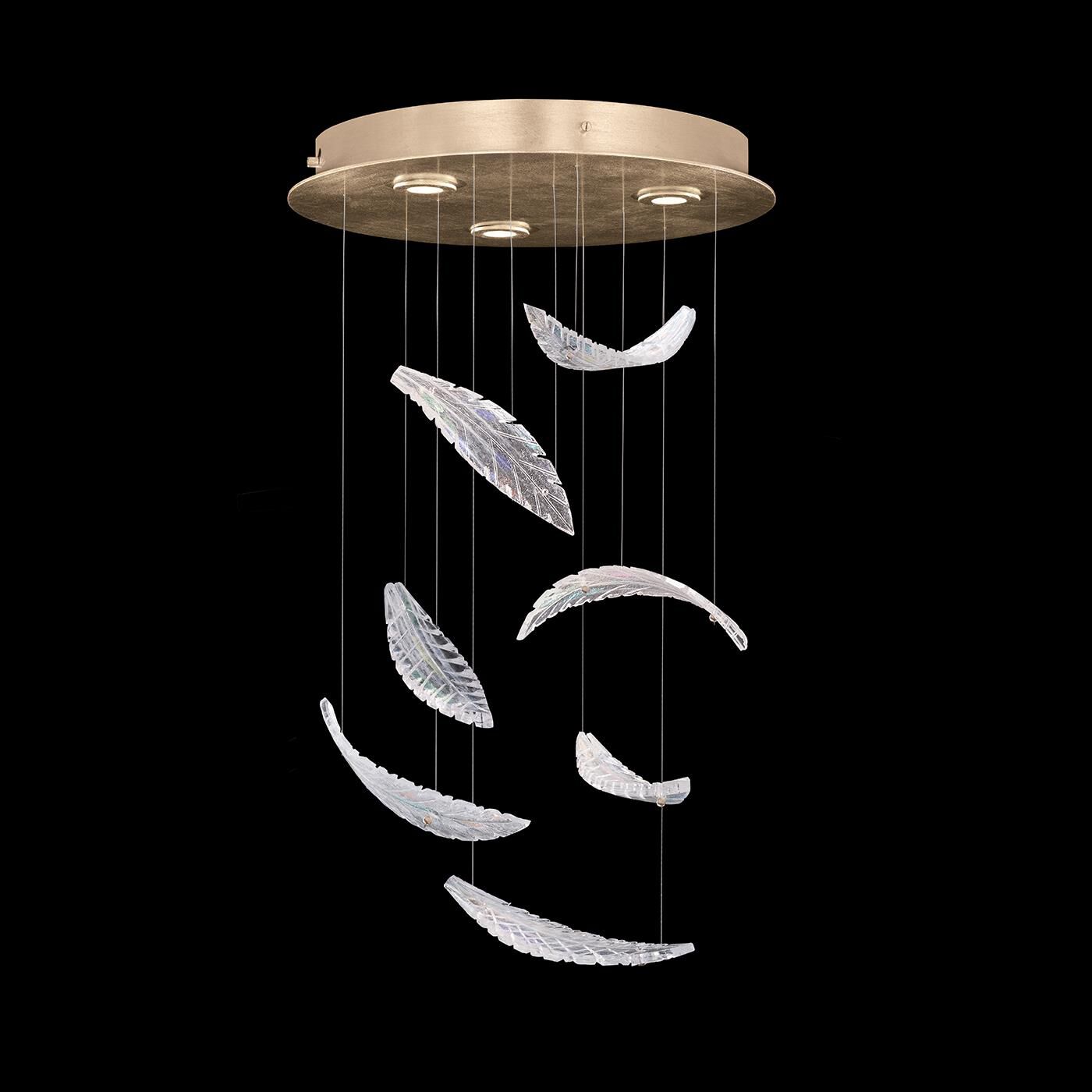 Shown in Gold Leaf finish and False crystal and True glass