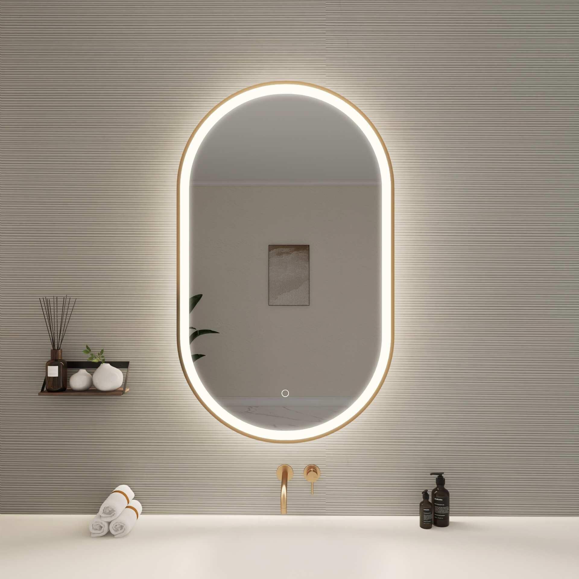 Harmoni 40 Inch Oval LED Lighted Mirror by Elegant Decor