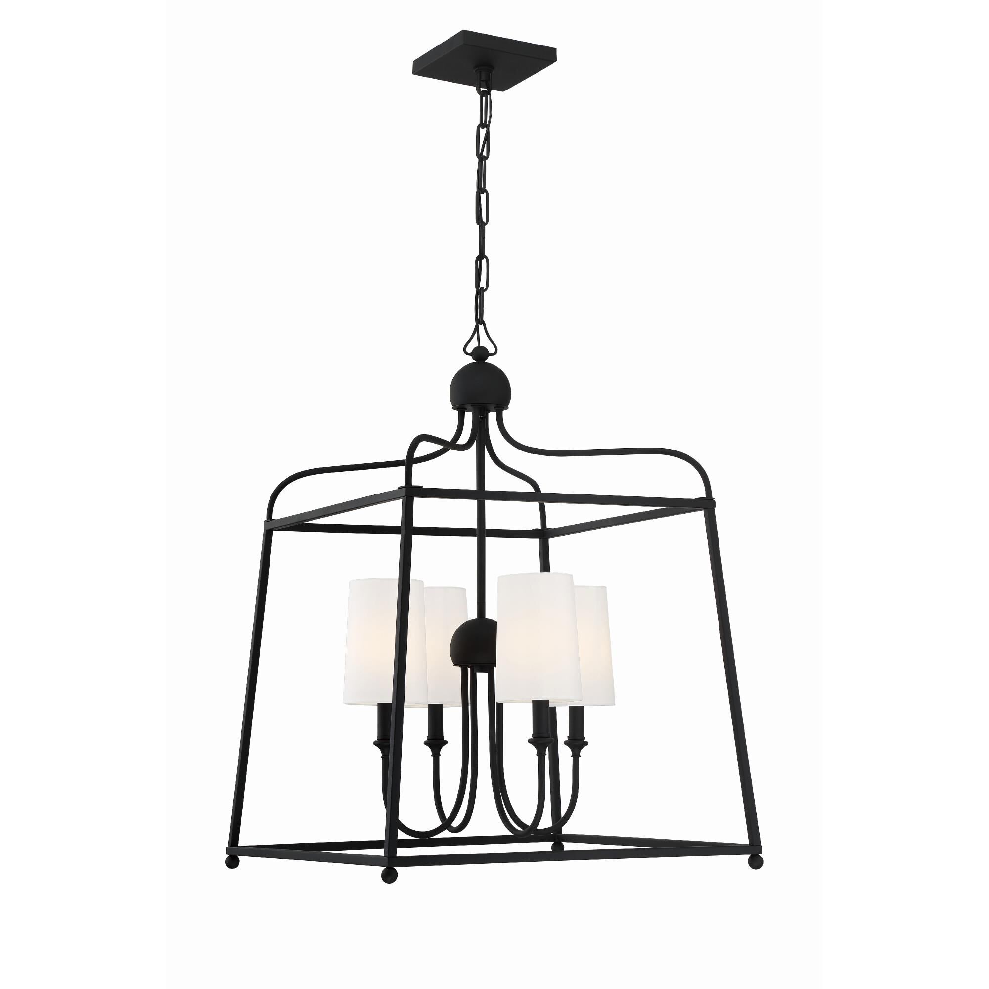 Shown in Black Forged finish and Silk glass and Silk shade
