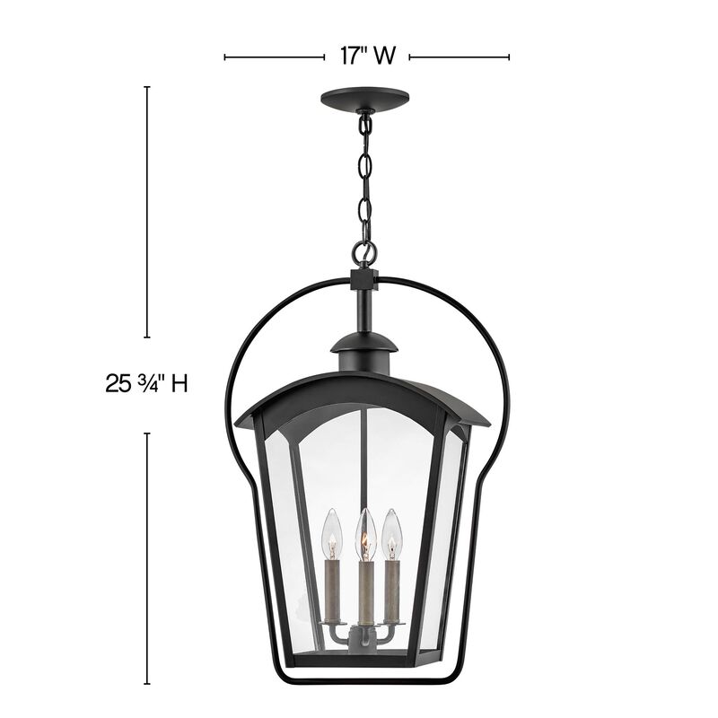 Yale 25 Inch Tall 3 Light Outdoor Hanging Lantern by Hinkley Lighting