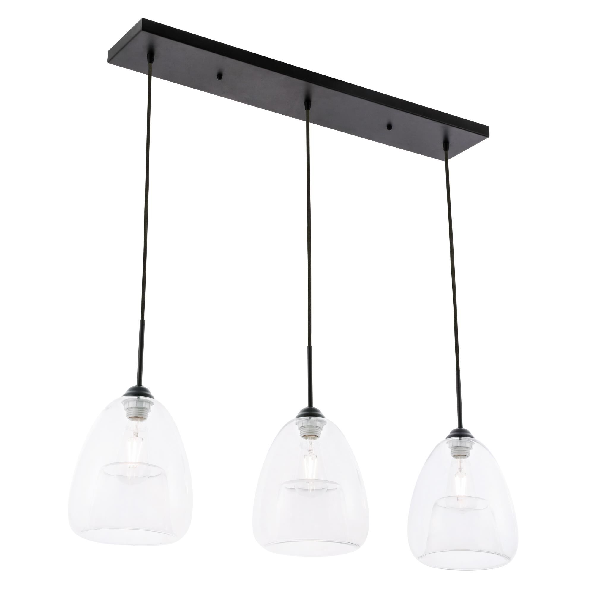 Kason 35 Inch 3 Light Linear Suspension Light by Elegant Lighting