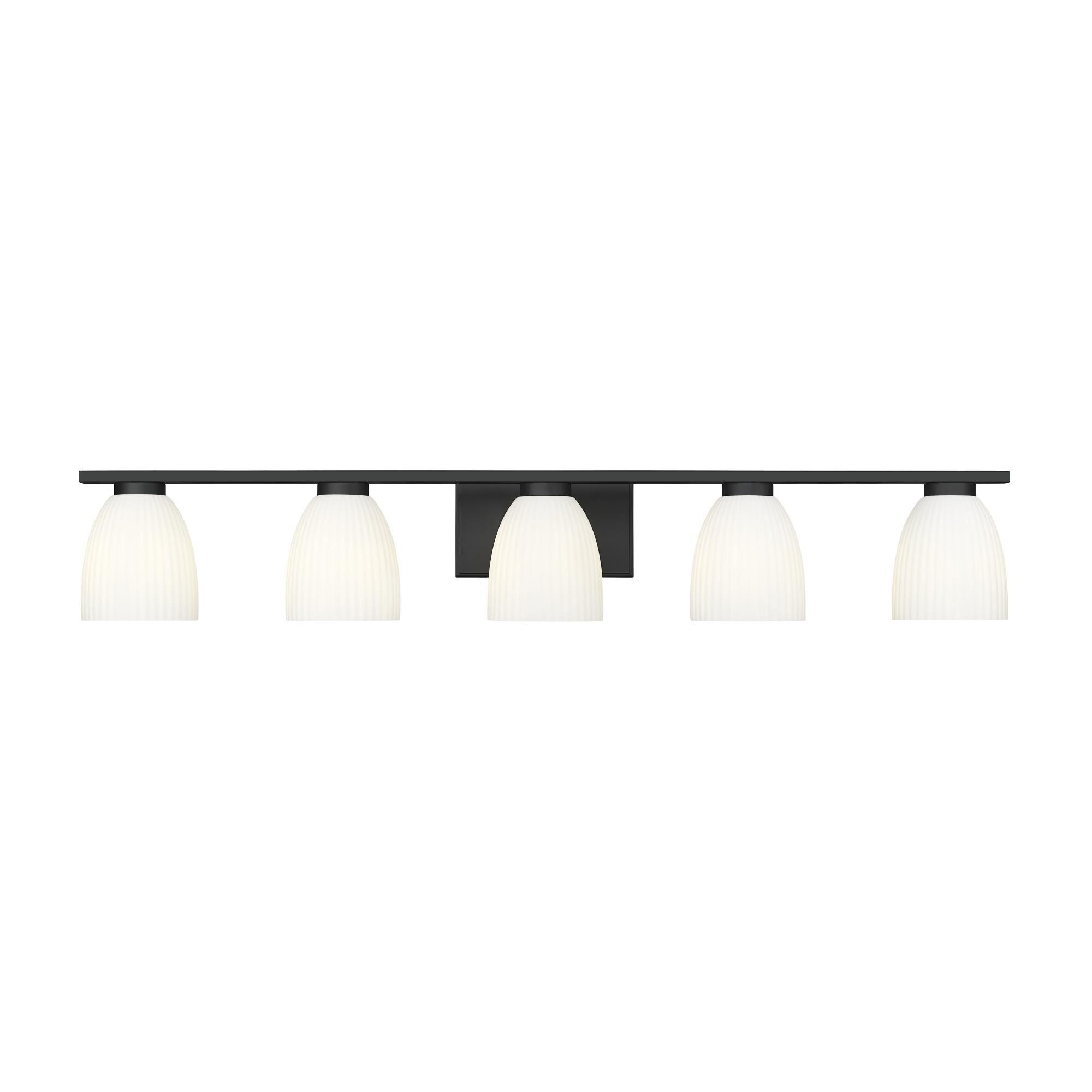 Shown in Matte Black finish and Matte Opal glass and Matte Opal shade