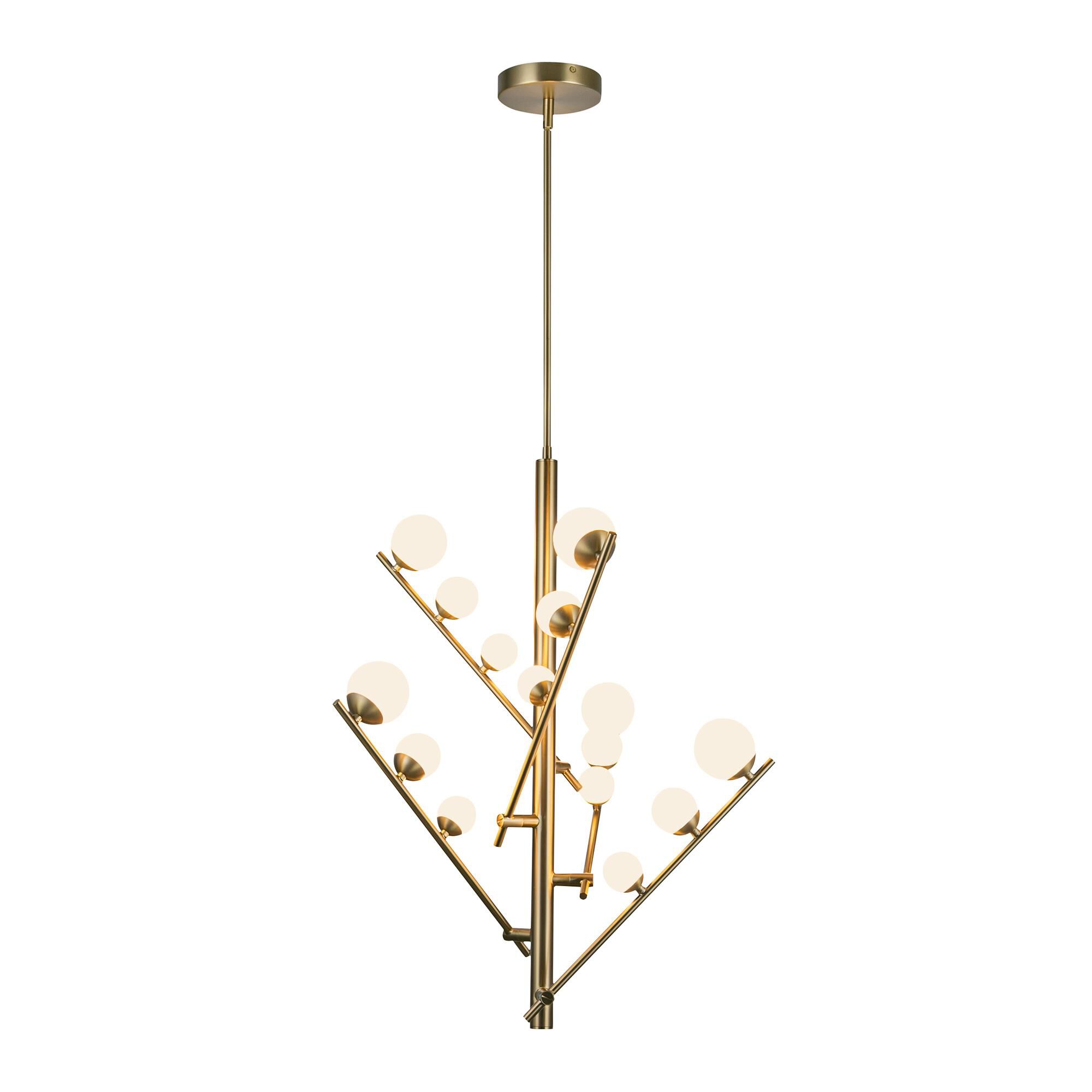 Shown in Brushed Gold/Opal Glass finish and Opal glass and Opal Glass shade