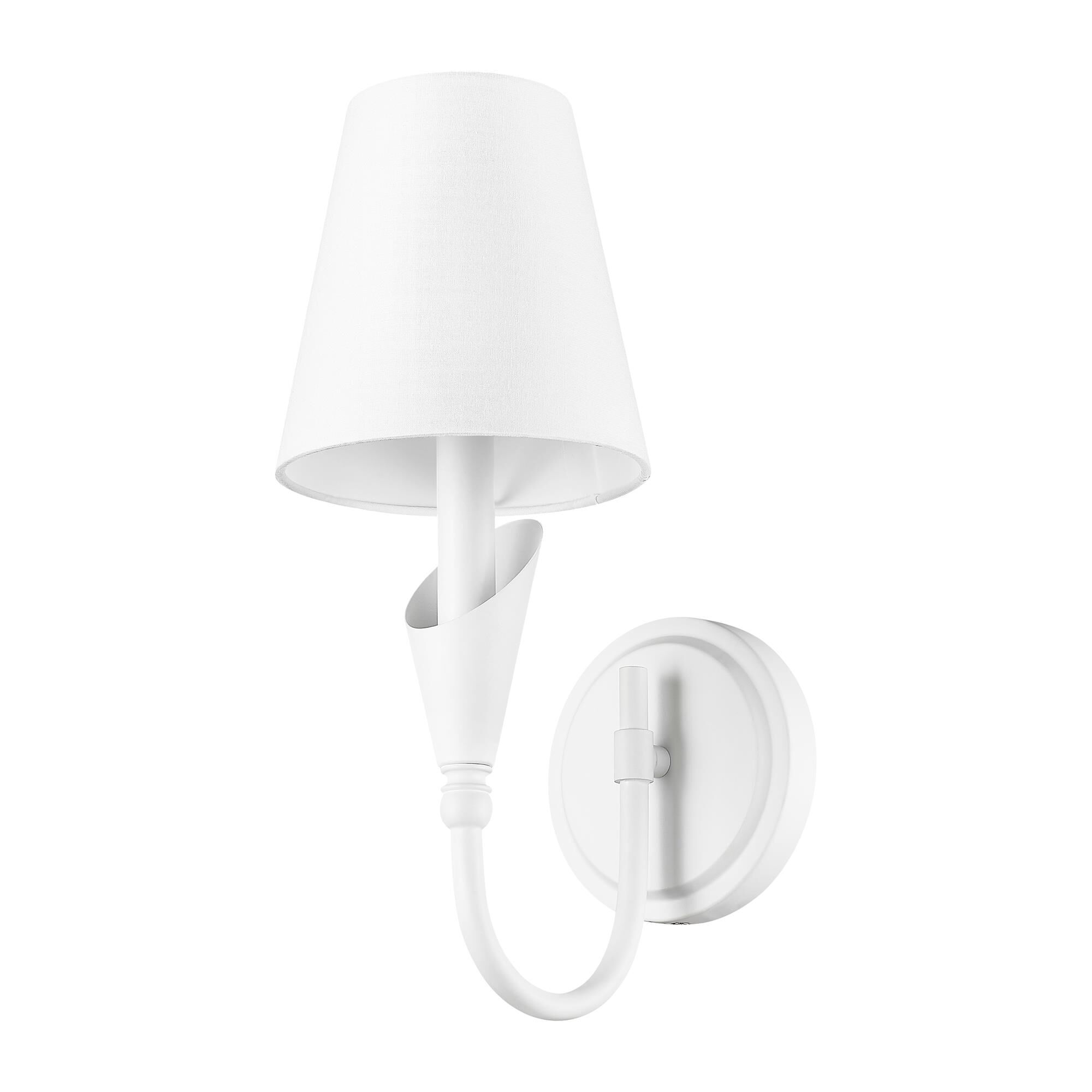 Shown in Textured White finish and White glass and White shade