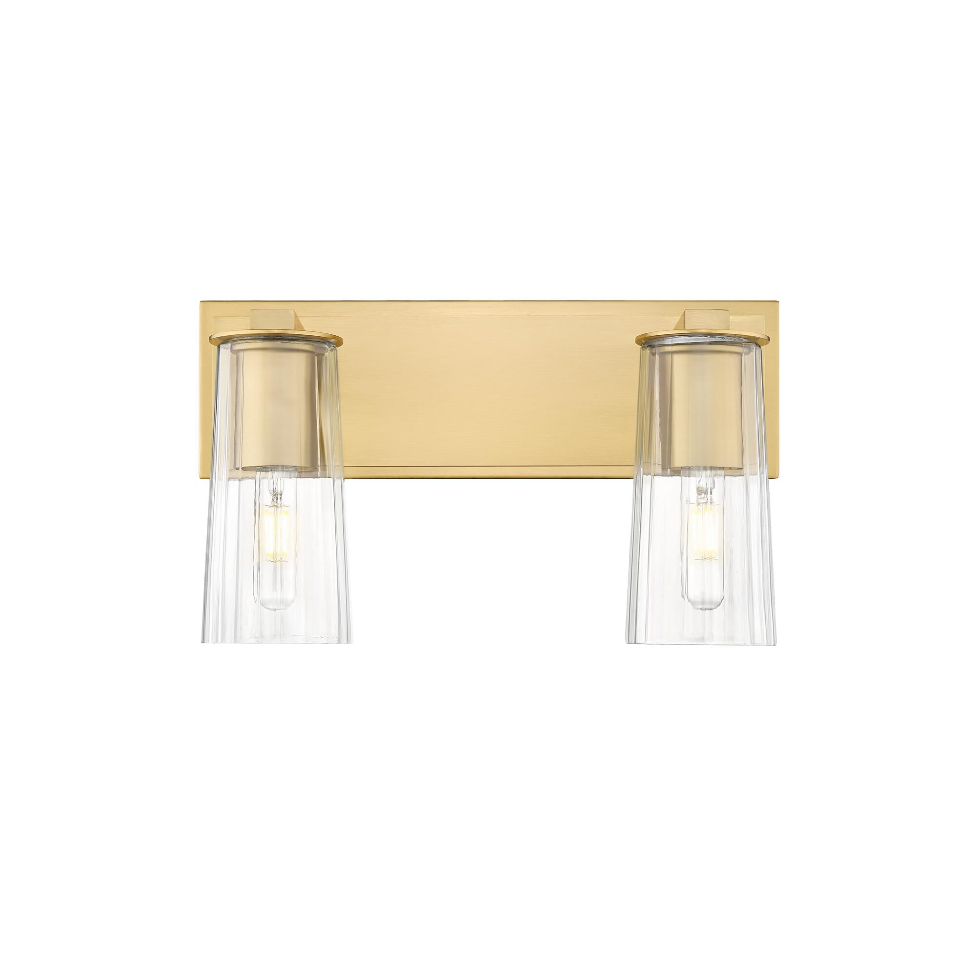 Shown in Modern Gold finish and Clear glass and Clear shade