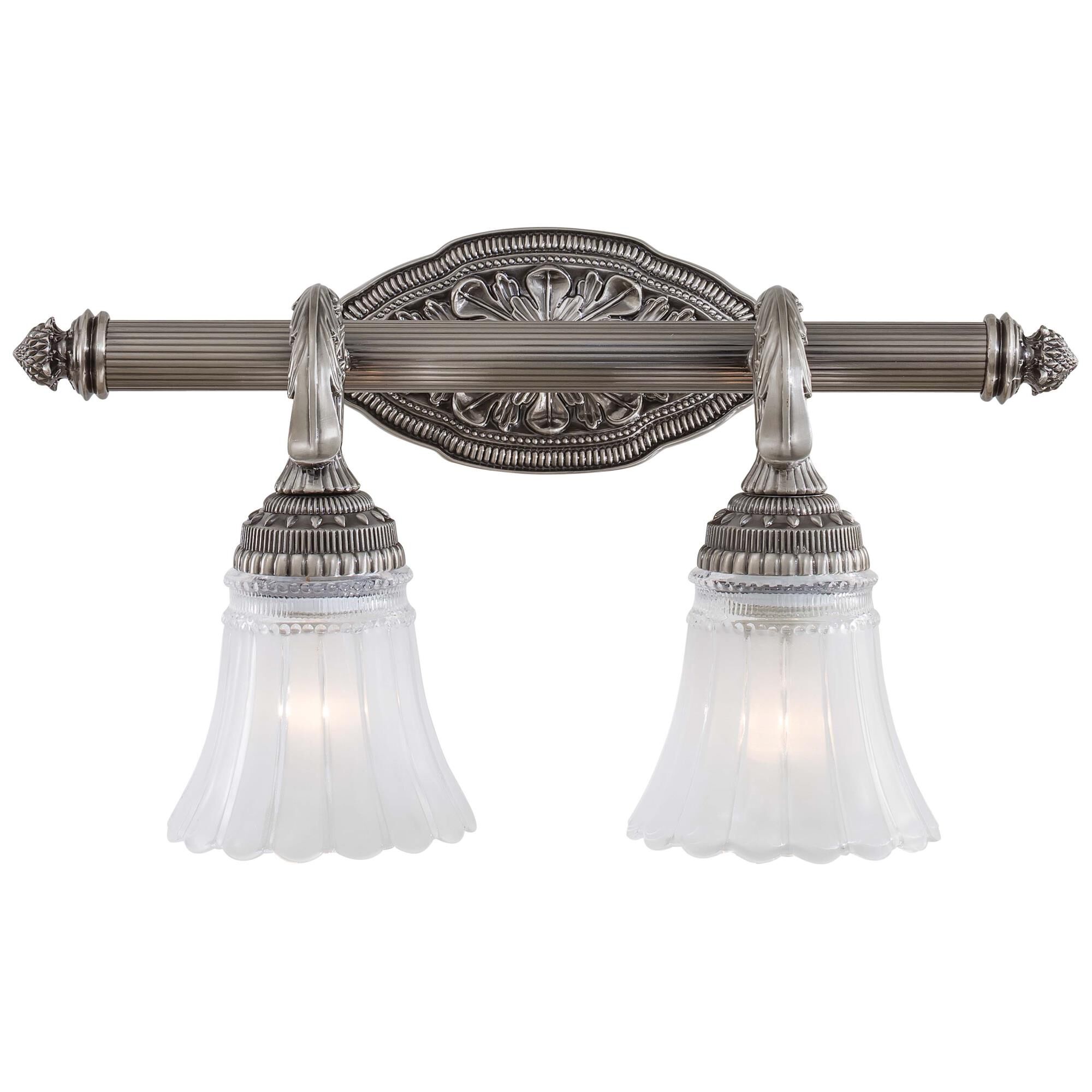 Shown in Brushed Nickel finish and Etched-Clear glass