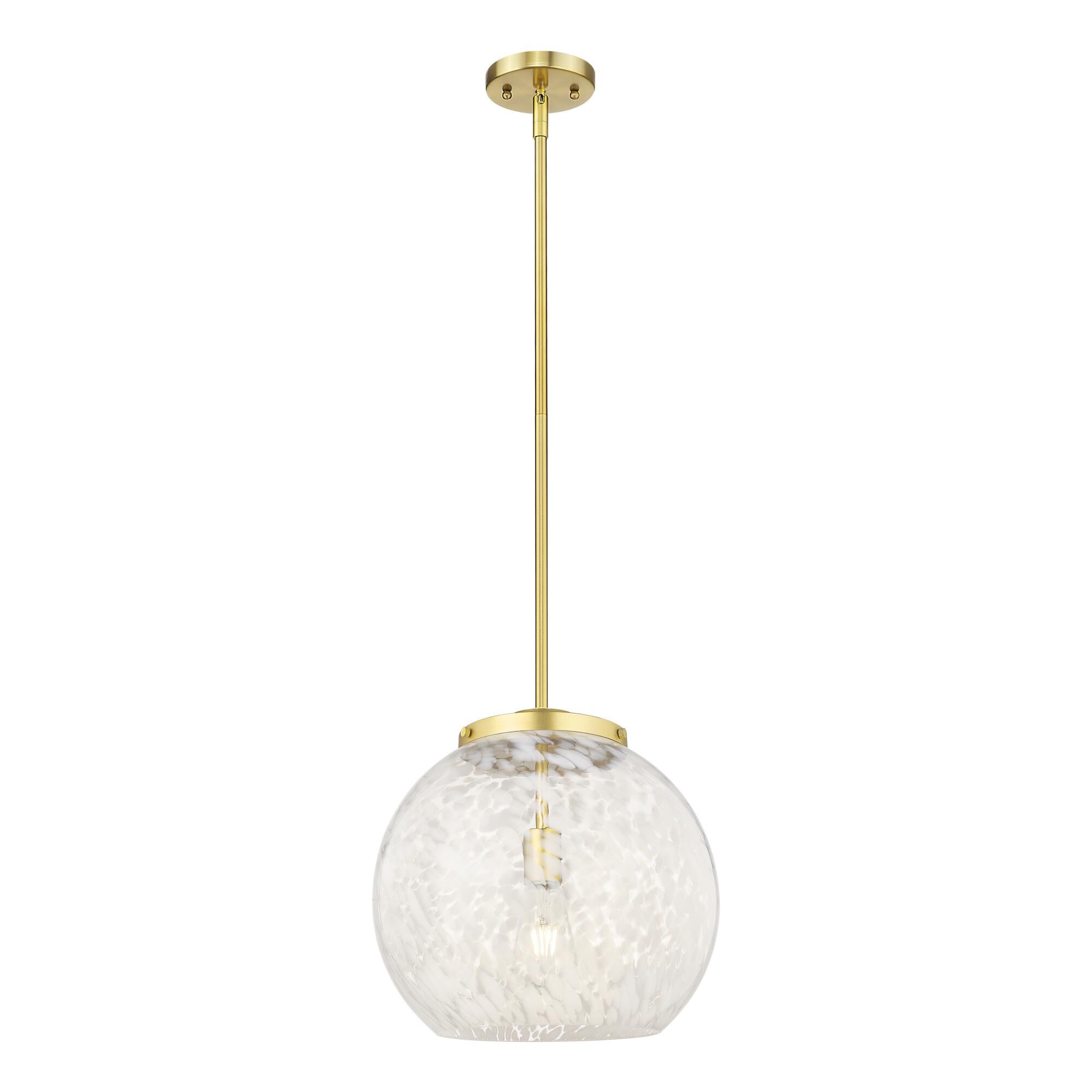 Shown in Satin Gold finish and White Mouchette glass