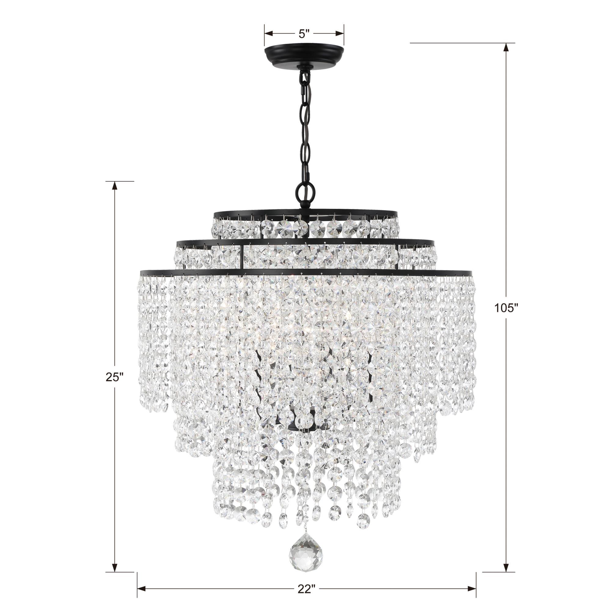Gabrielle 22 Inch 6 Light Chandelier by Crystorama