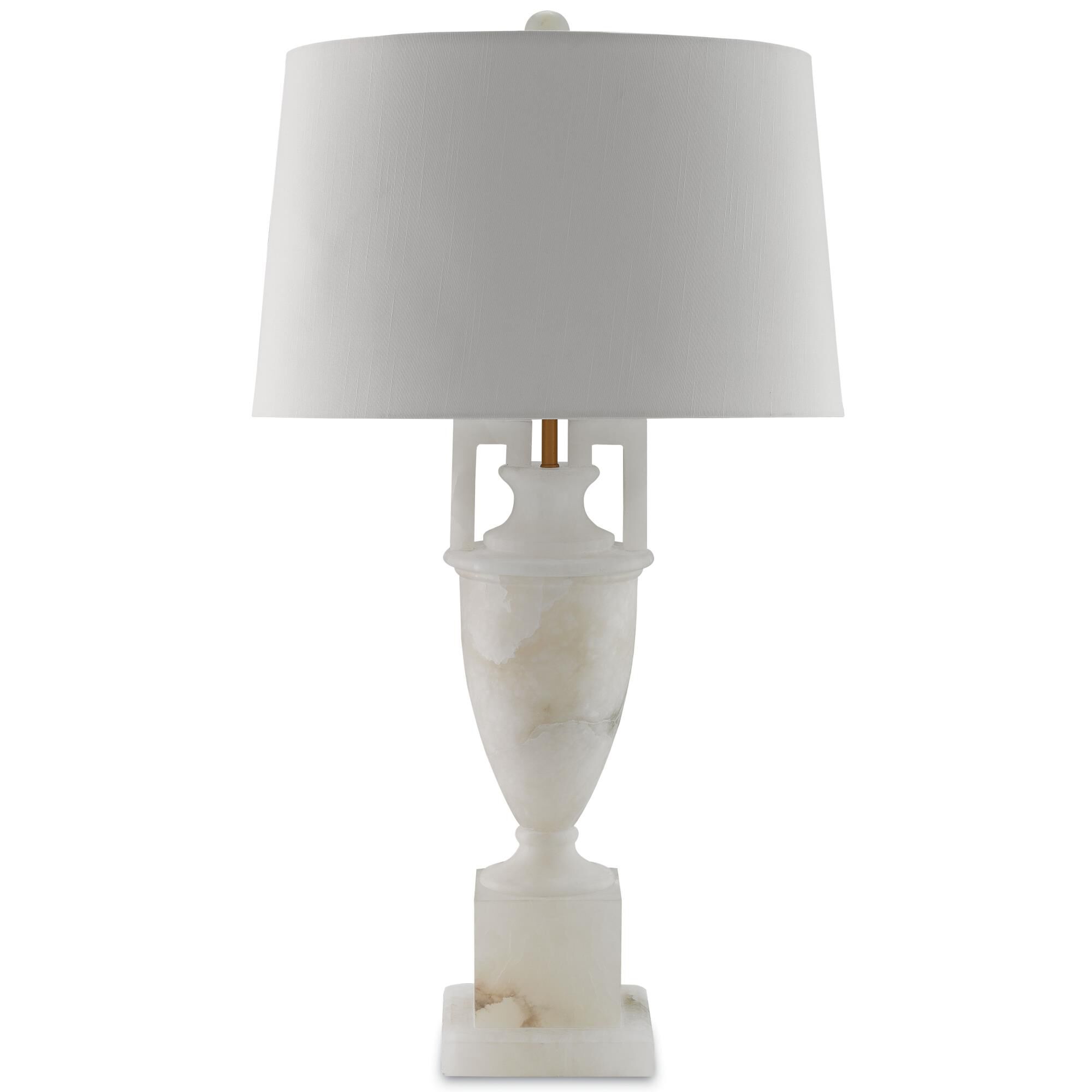 Shown in Natural-Coffee Bronze finish and Off White Shantung shade