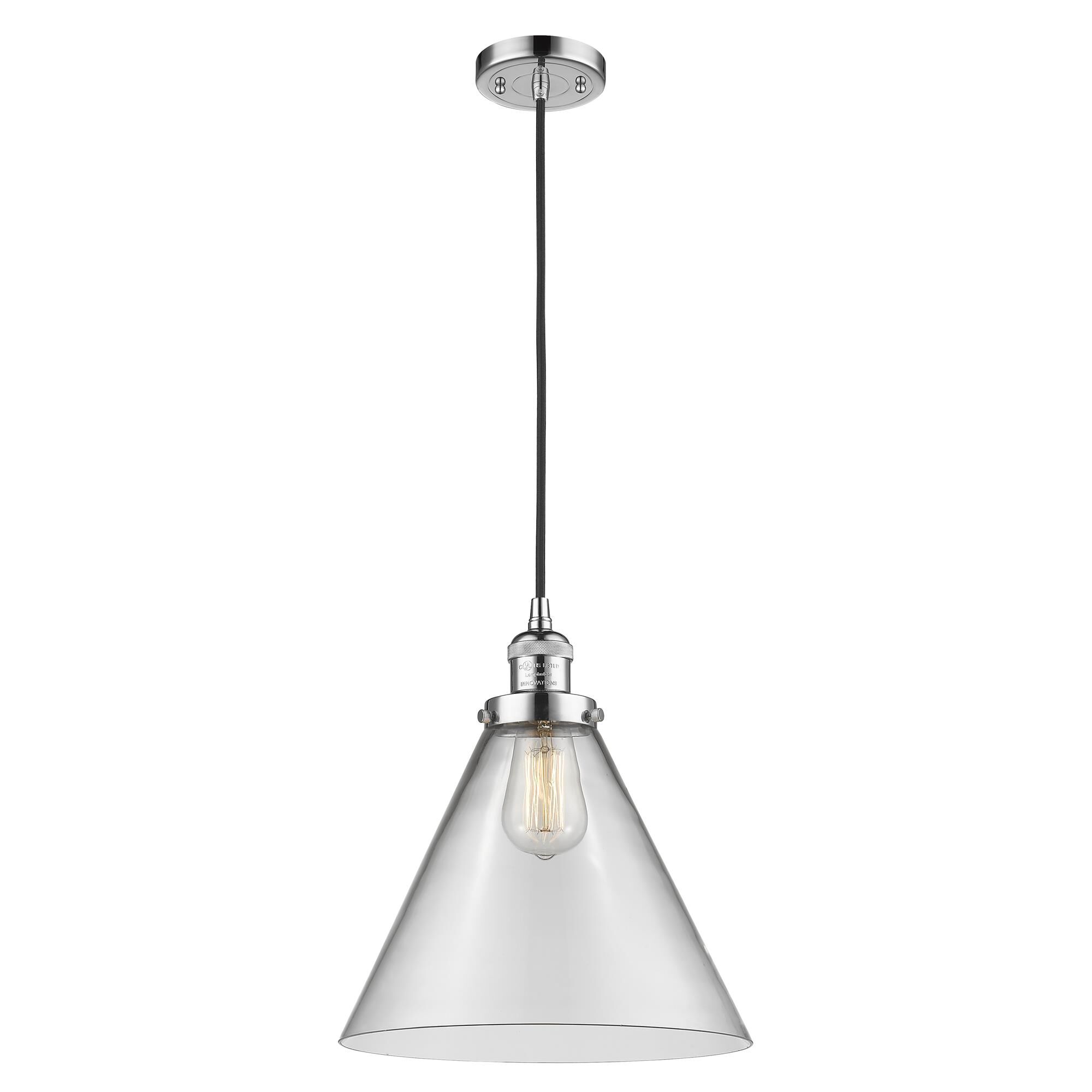 Shown in Polished Chrome finish and Clear glass