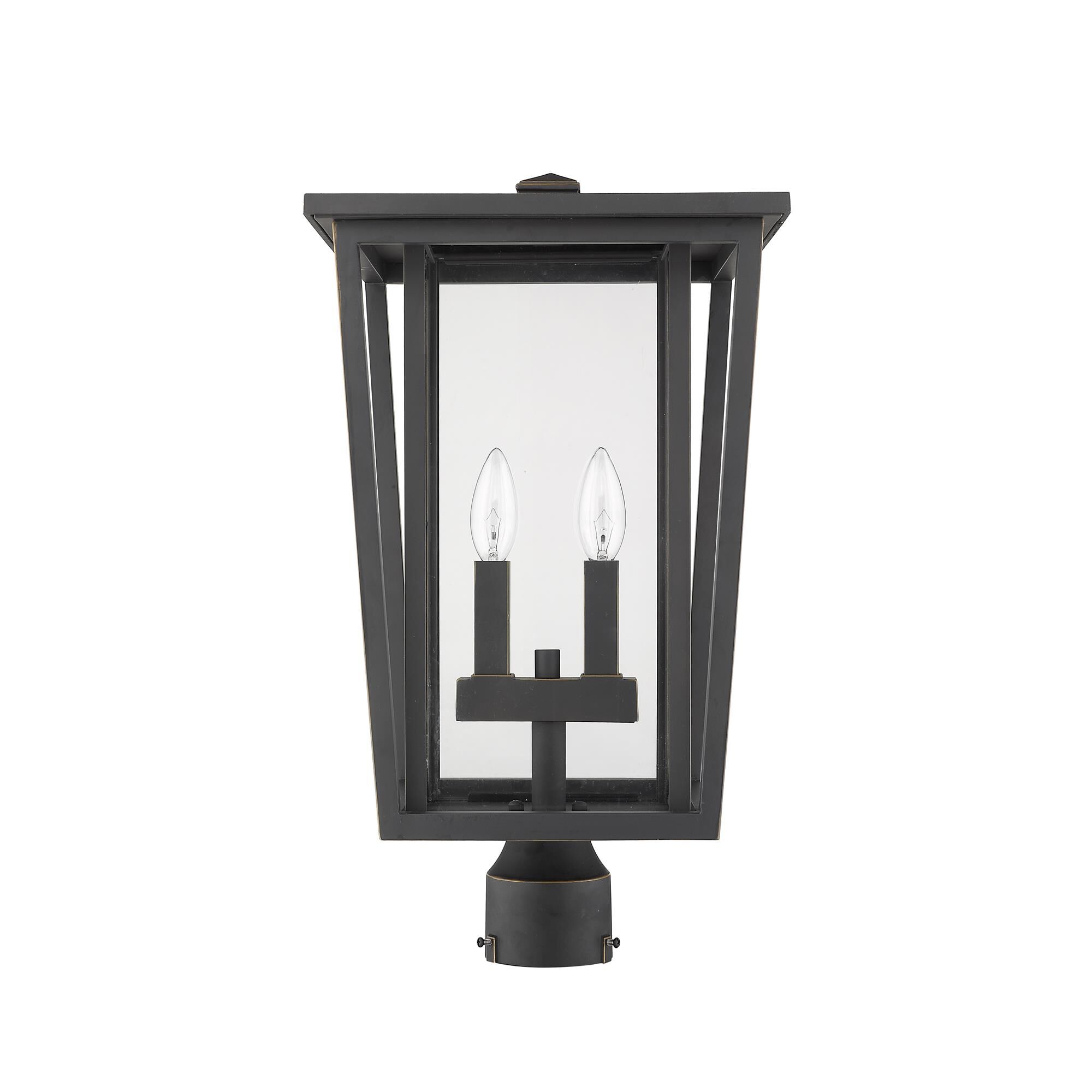 Shown in Oil Rubbed Bronze finish and Glass shade