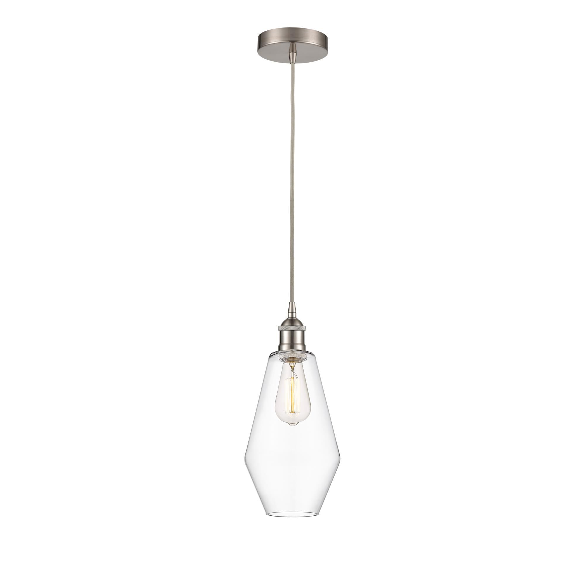 Shown in Brushed Satin Nickel finish and Clear Cindyrella 8