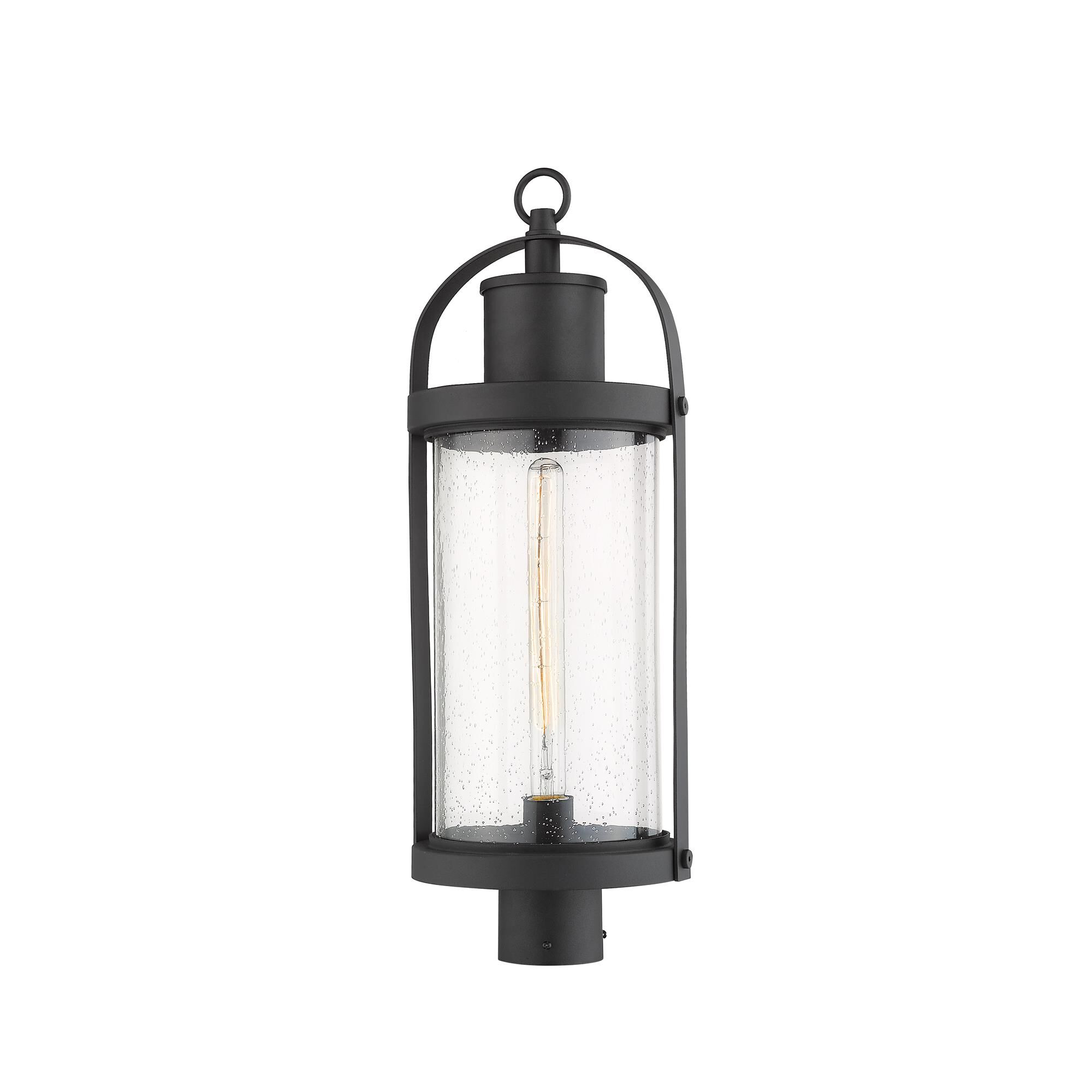 Shown in Black finish and Glass shade