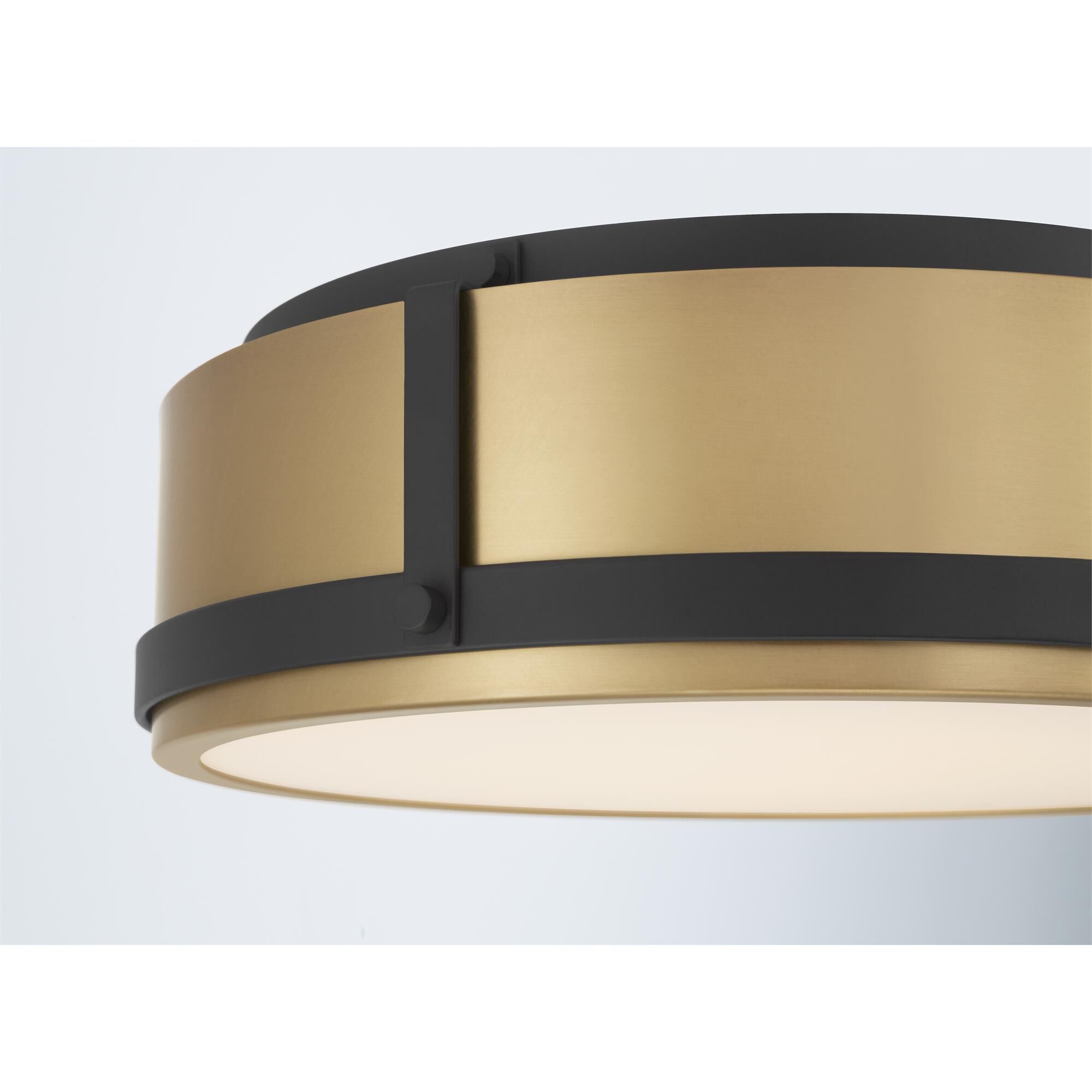 Shown in Legacy Brass and Dark Matte Black finish and Etched Opal glass