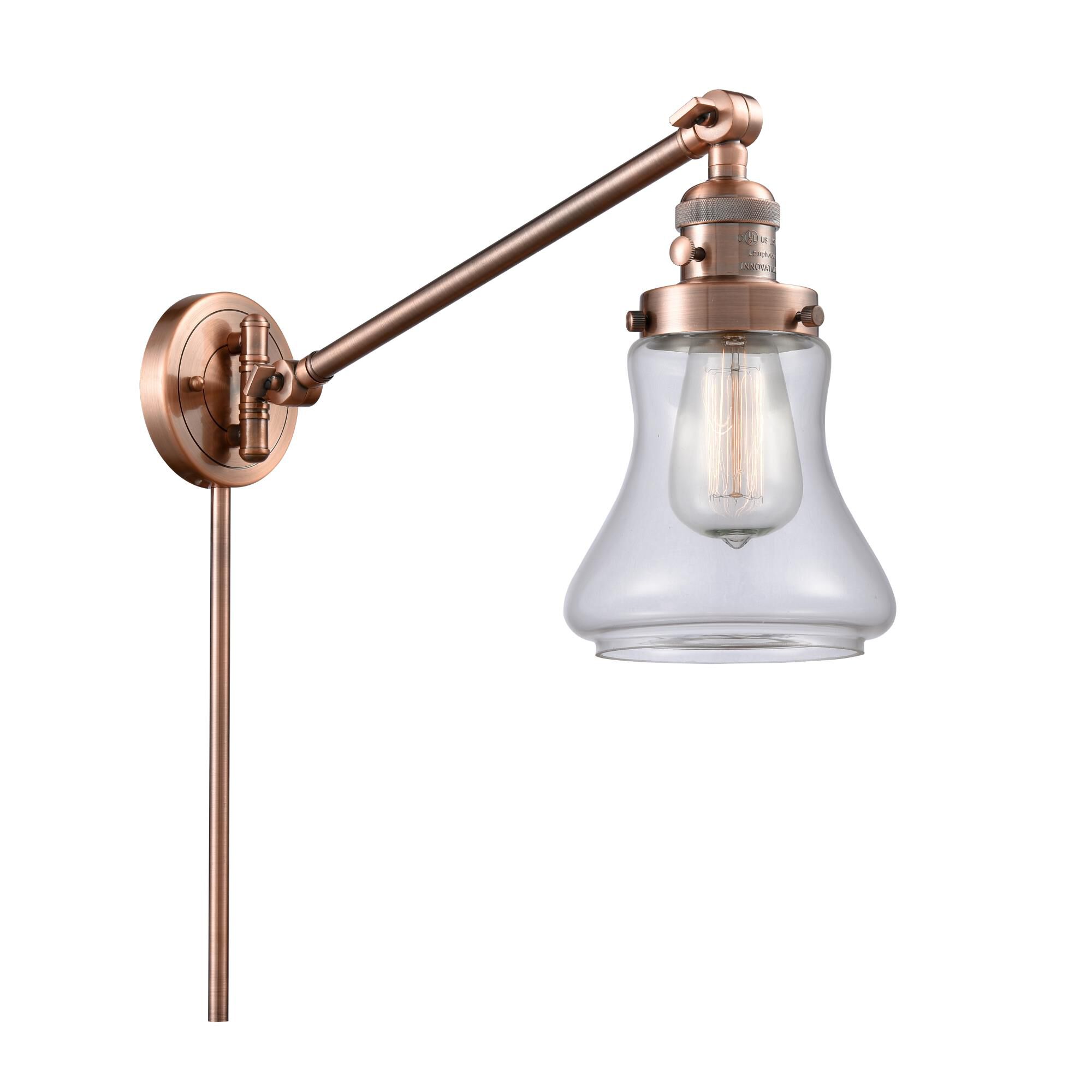 Shown in Antique Copper finish and Clear glass