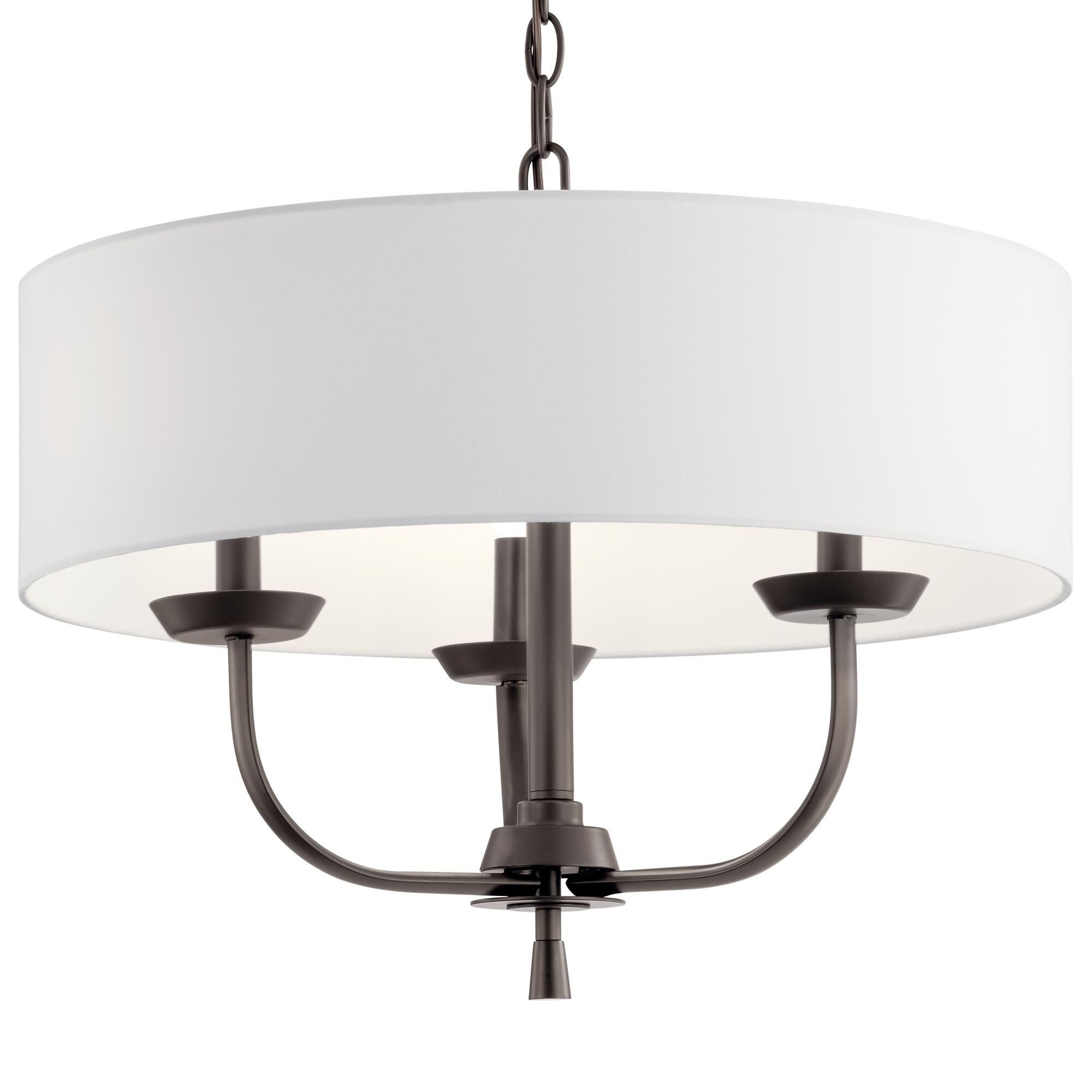 Shown in Olde Bronze finish and White Fabric shade
