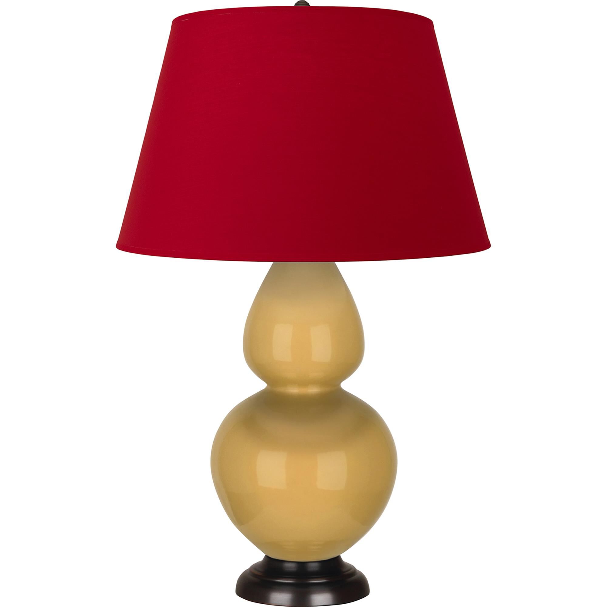 Shown in Sunset Yellow finish and Black and Red shade and Deep Patina Bronze accent
