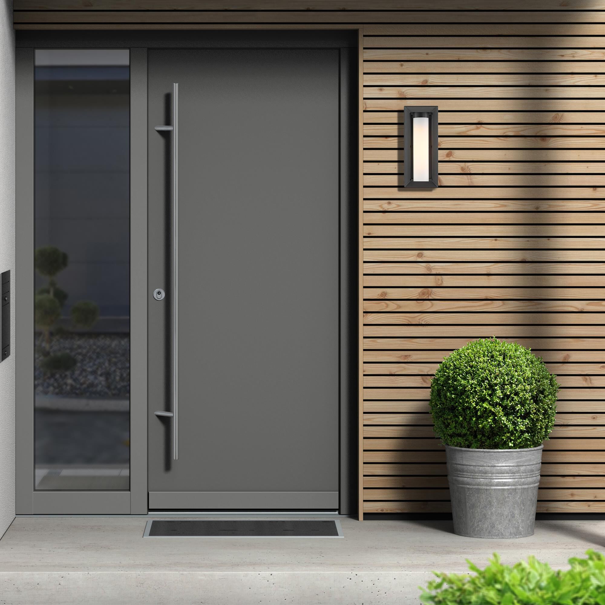 Shown in Natural Black (UV Coated) finish and Opal glass