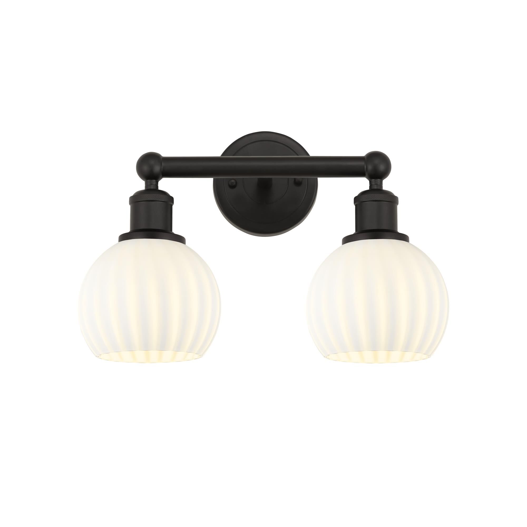 Shown in Oil Rubbed Bronze finish and White Venetian glass