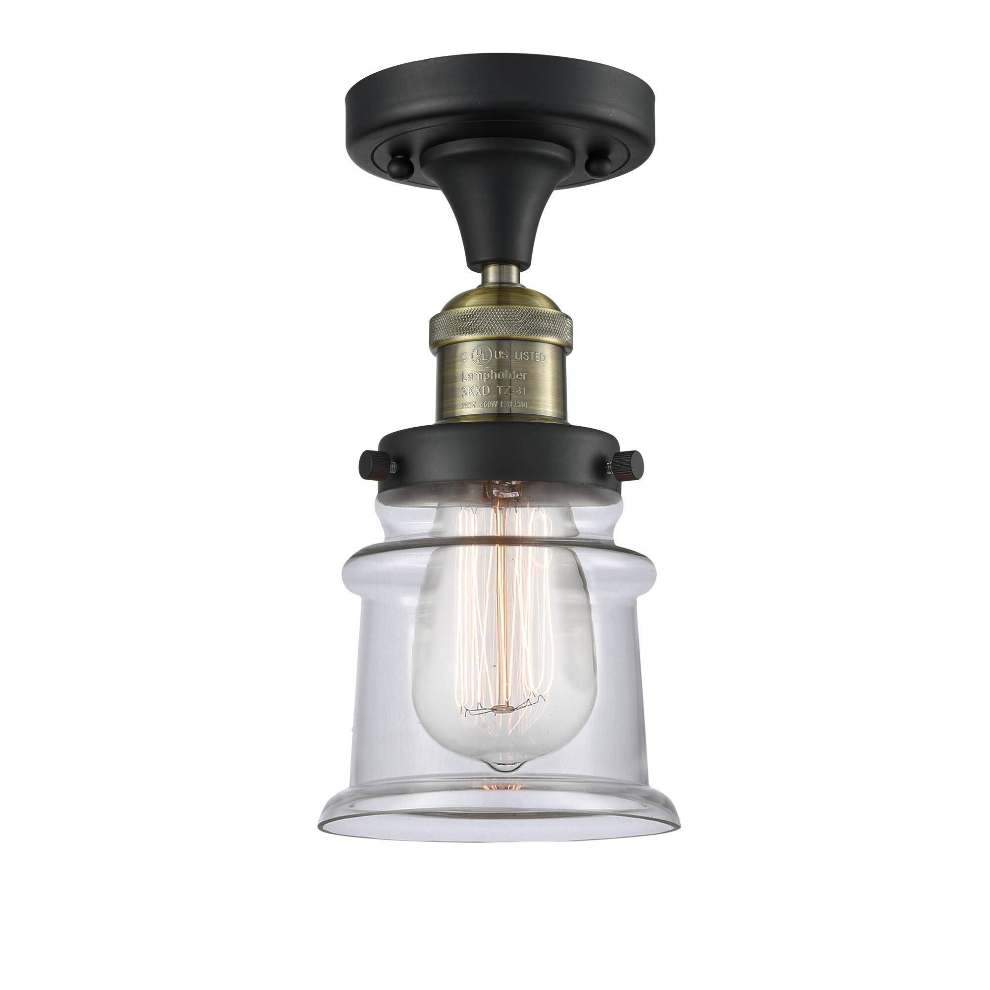Shown in Black Antique Brass finish and Clear glass