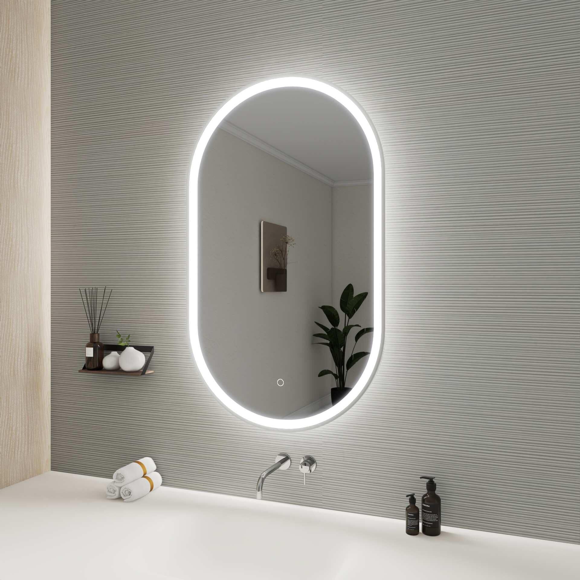 Harmoni 40 Inch Oval LED Lighted Mirror by Elegant Decor