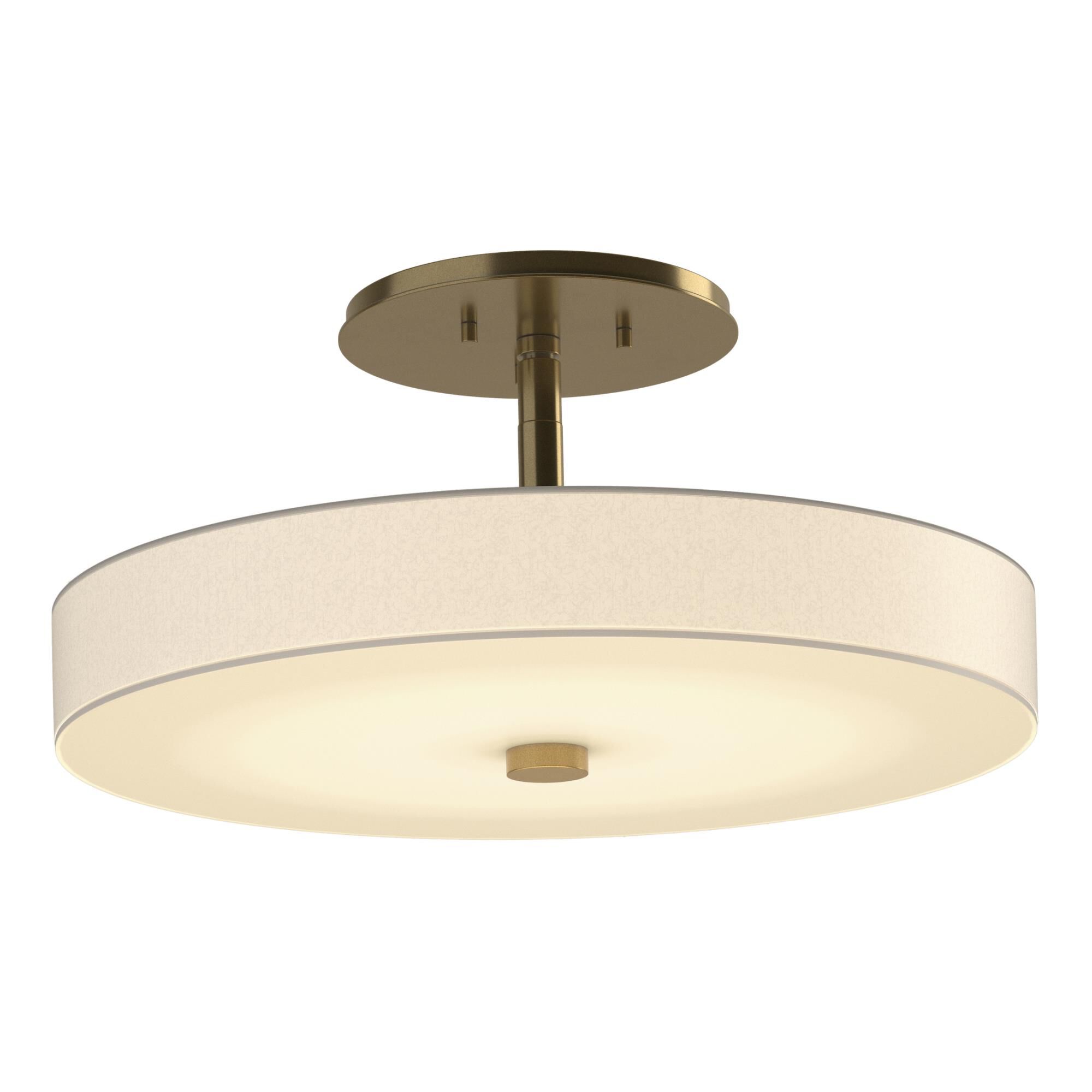 Shown in Modern Brass finish and Spun Frost shade