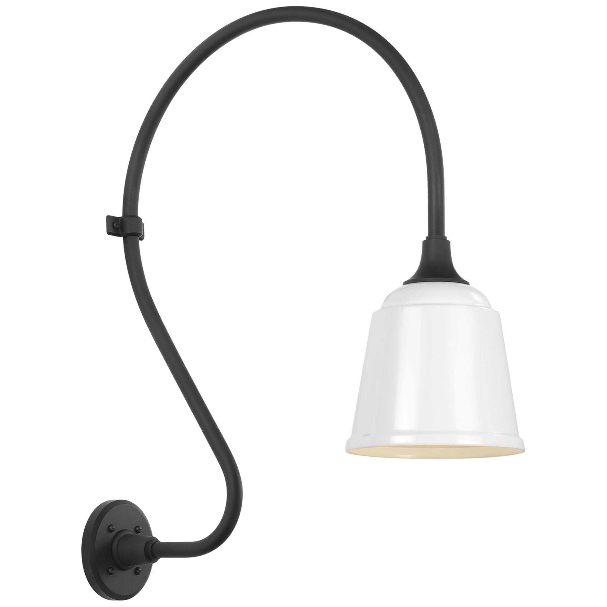 Shown in Matte Black finish and White shade