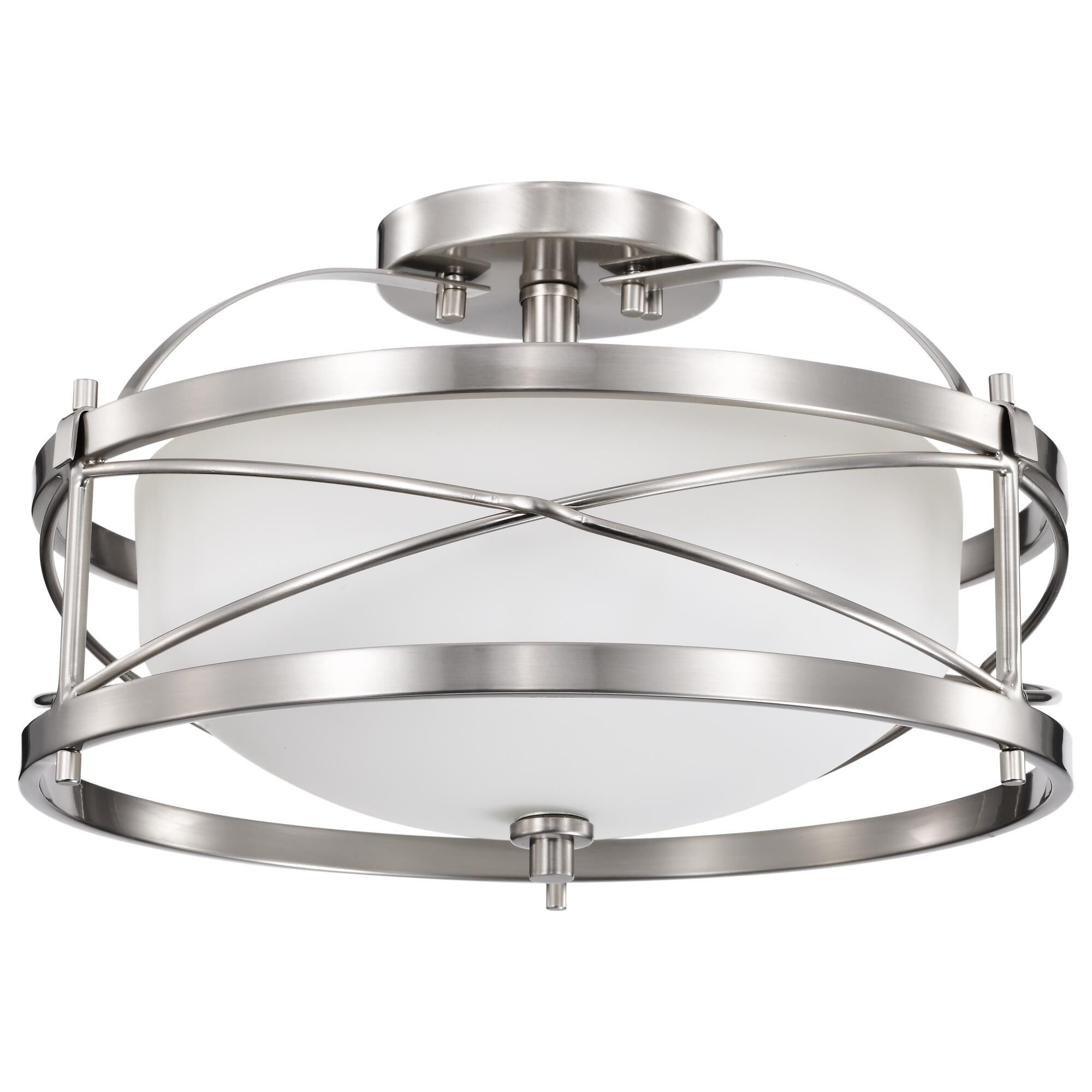 Shown in Brushed Nickel finish and Etched Opal glass