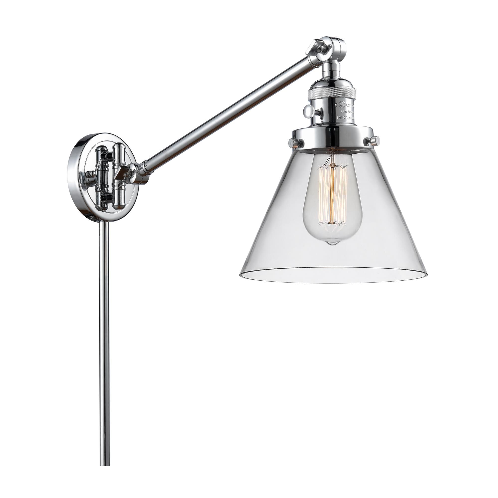 Bruno Marashlian Large Cone Wall Swing Lamp by Innovations Lighting