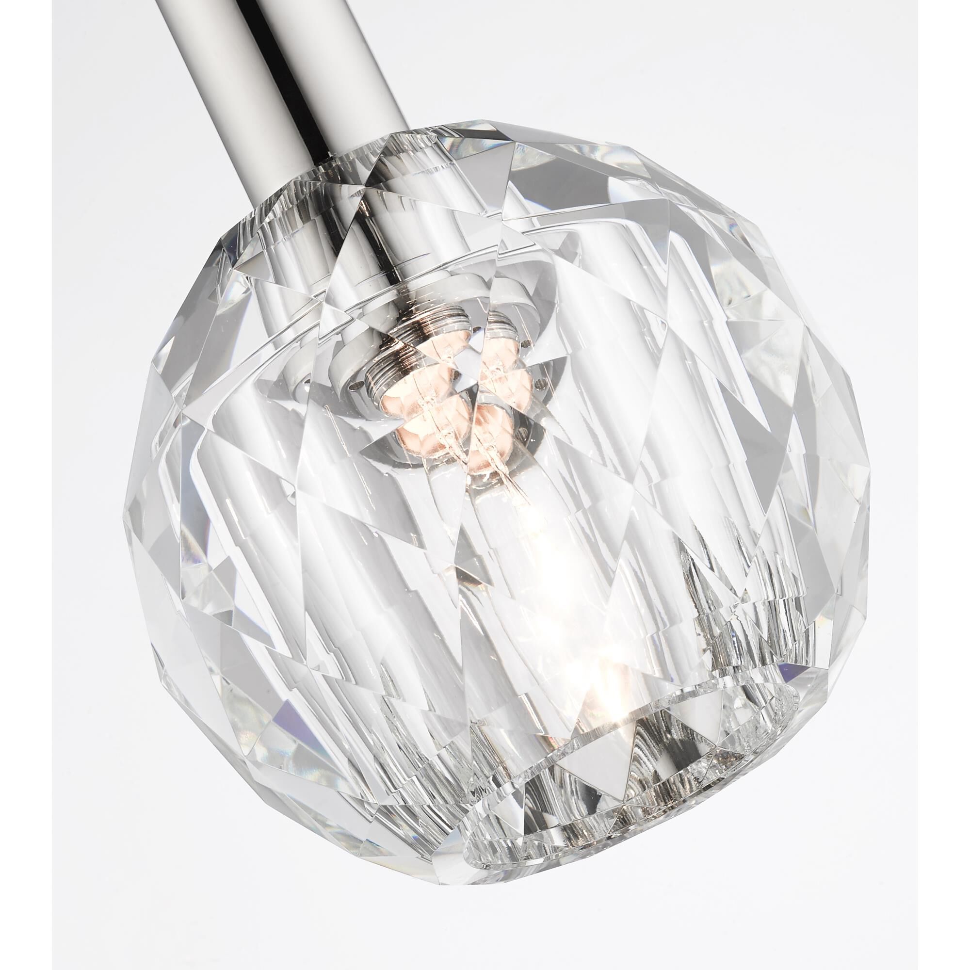 Shown in Polished Nickel finish and Clear Crystals glass and Clear Crystals shade
