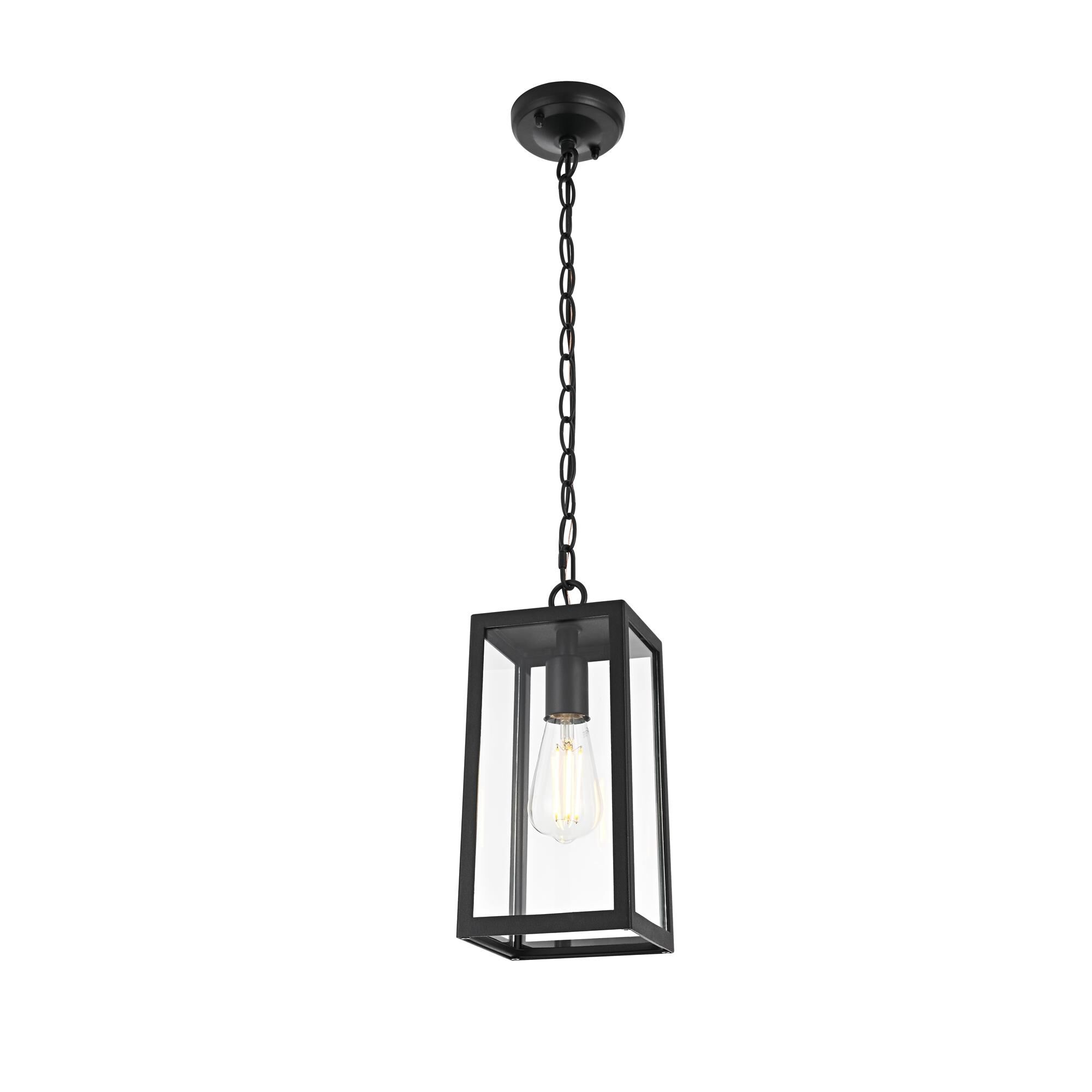 Shown in Black finish and Clear glass