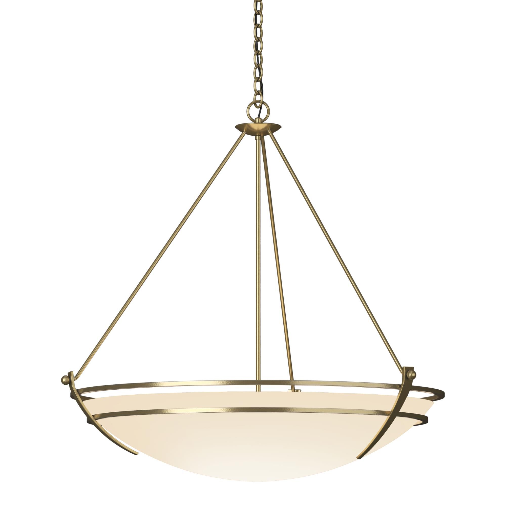 Shown in Modern Brass finish and Opal glass