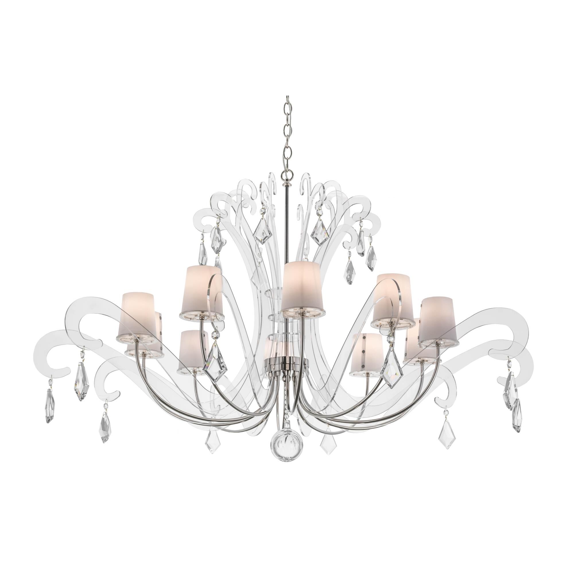 55 Inch 10 Light Semi Flush Mount by Meyda Lighting