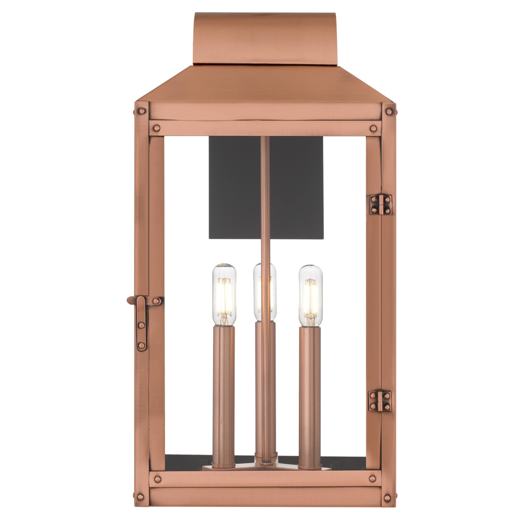 Shown in Aged Copper finish and Clear Glass shade