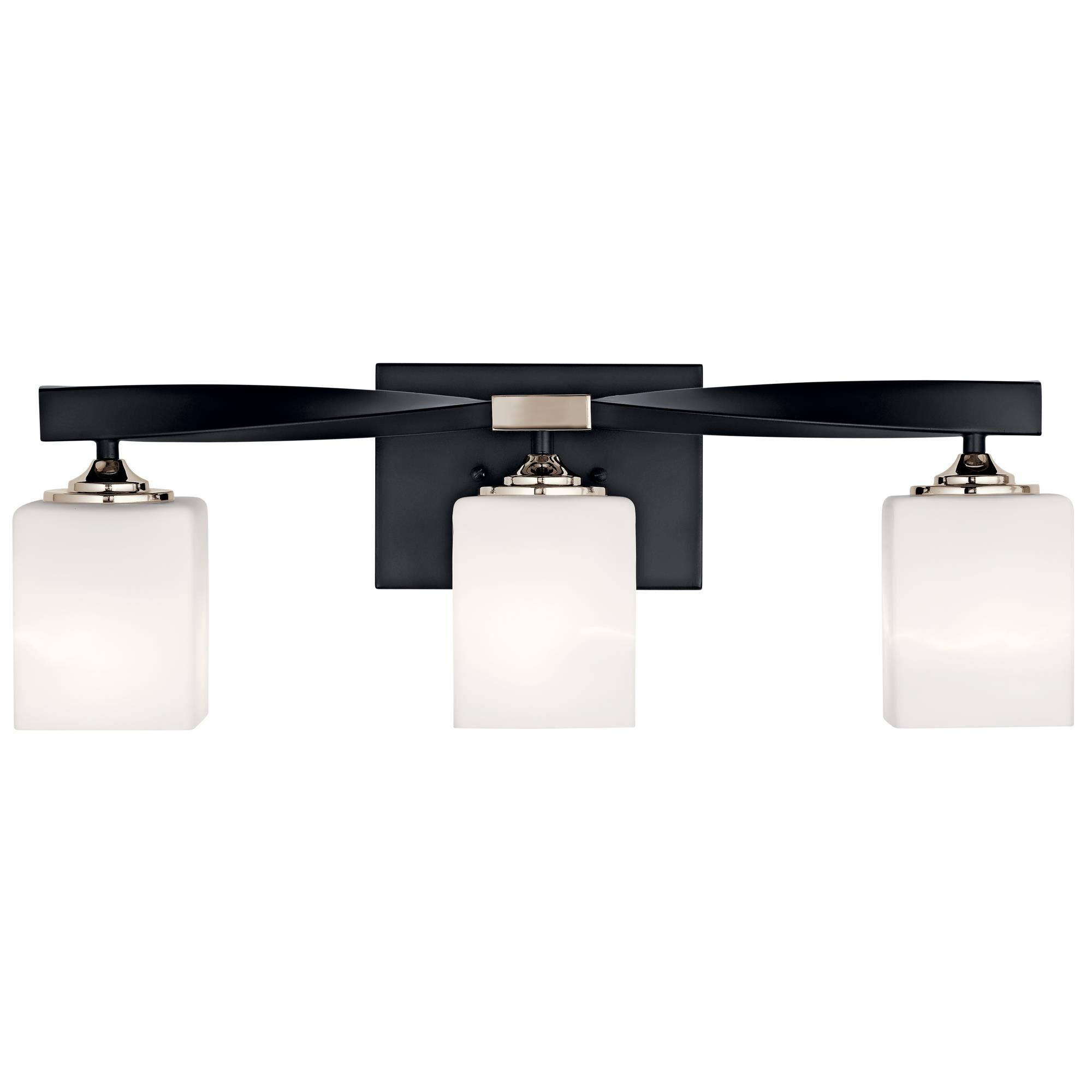 Shown in Black finish and Satin Etched Cased Opal glass