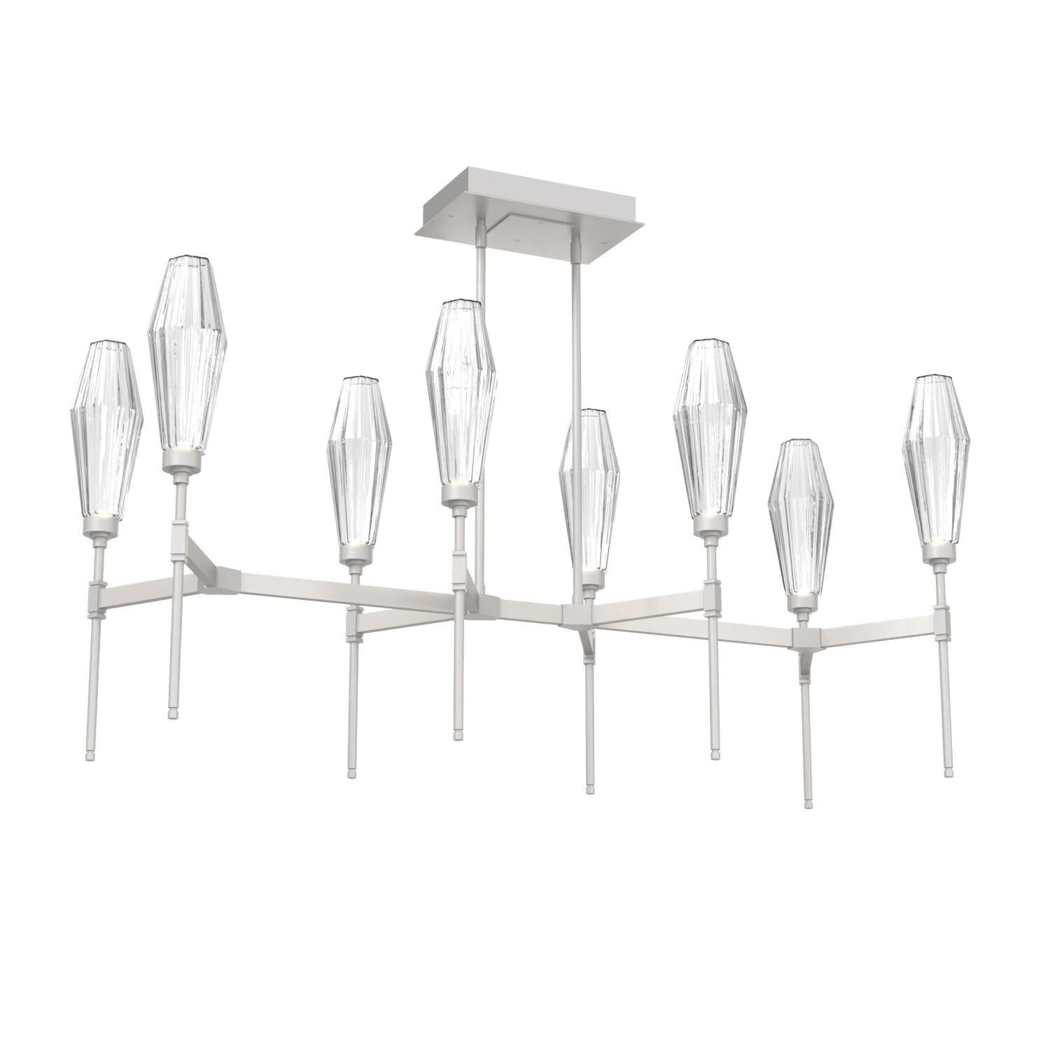 Shown in Metallic Beige Silver finish and Clear glass