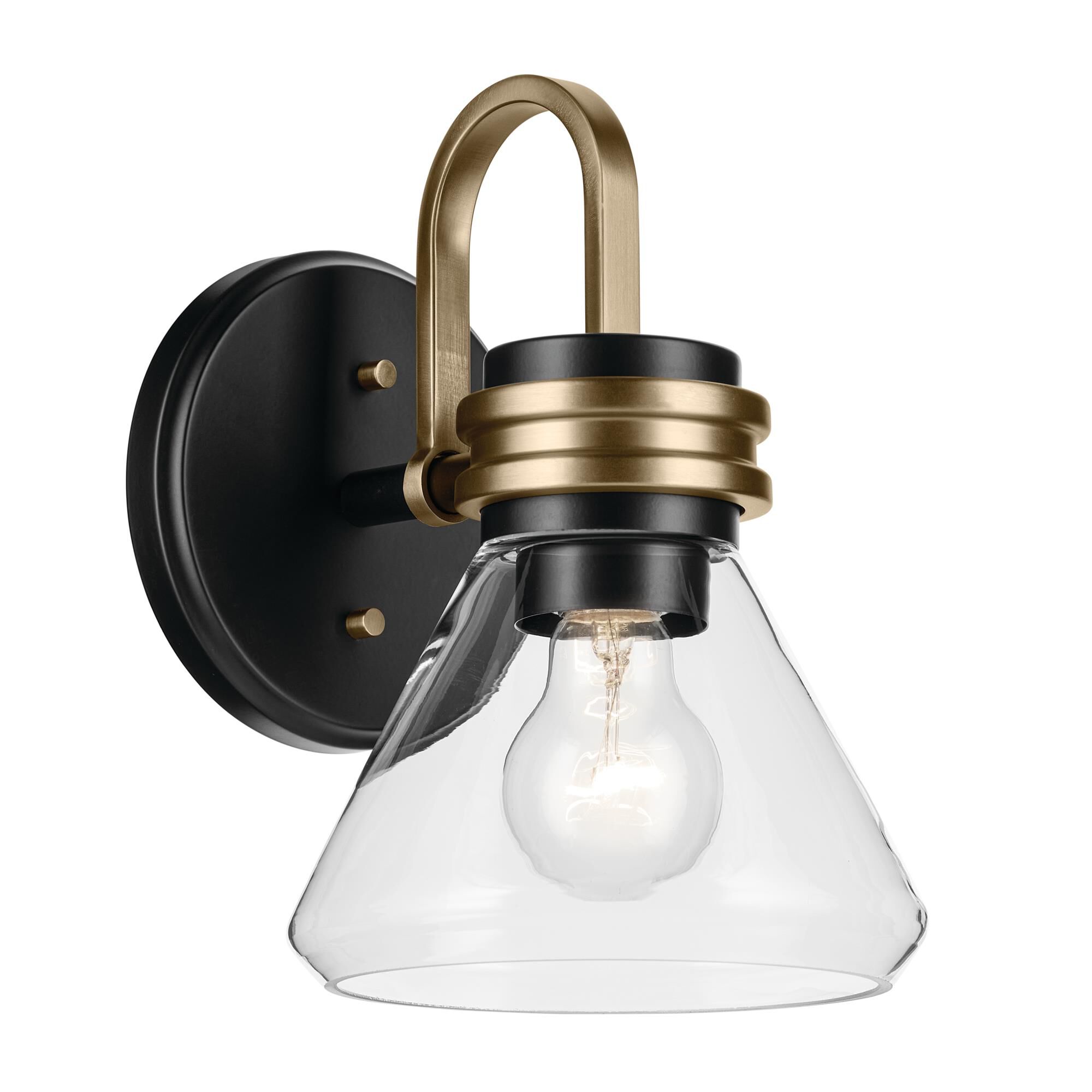 Shown in Black finish and Clear glass