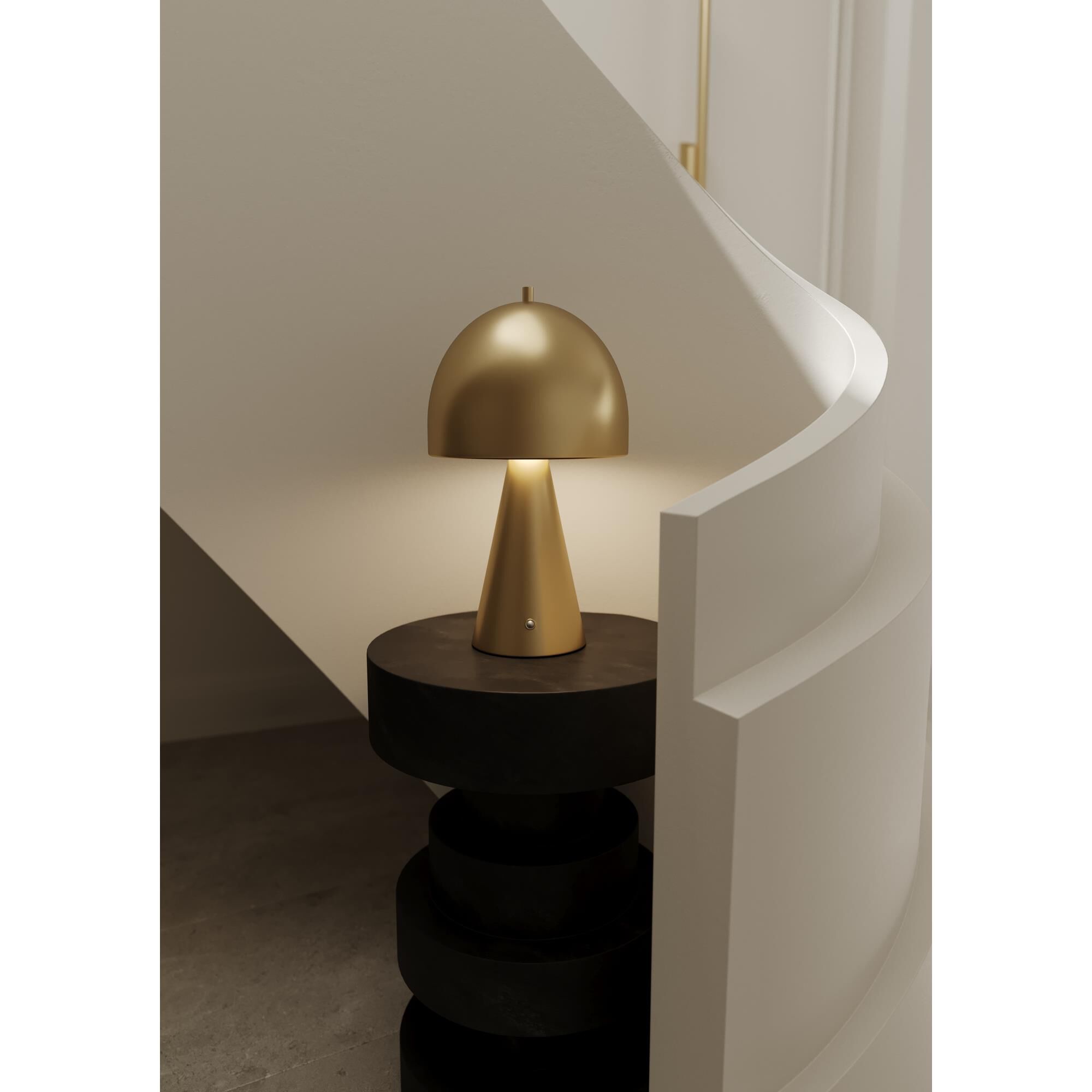 Shown in Aged Brass finish and Aged Brass shade