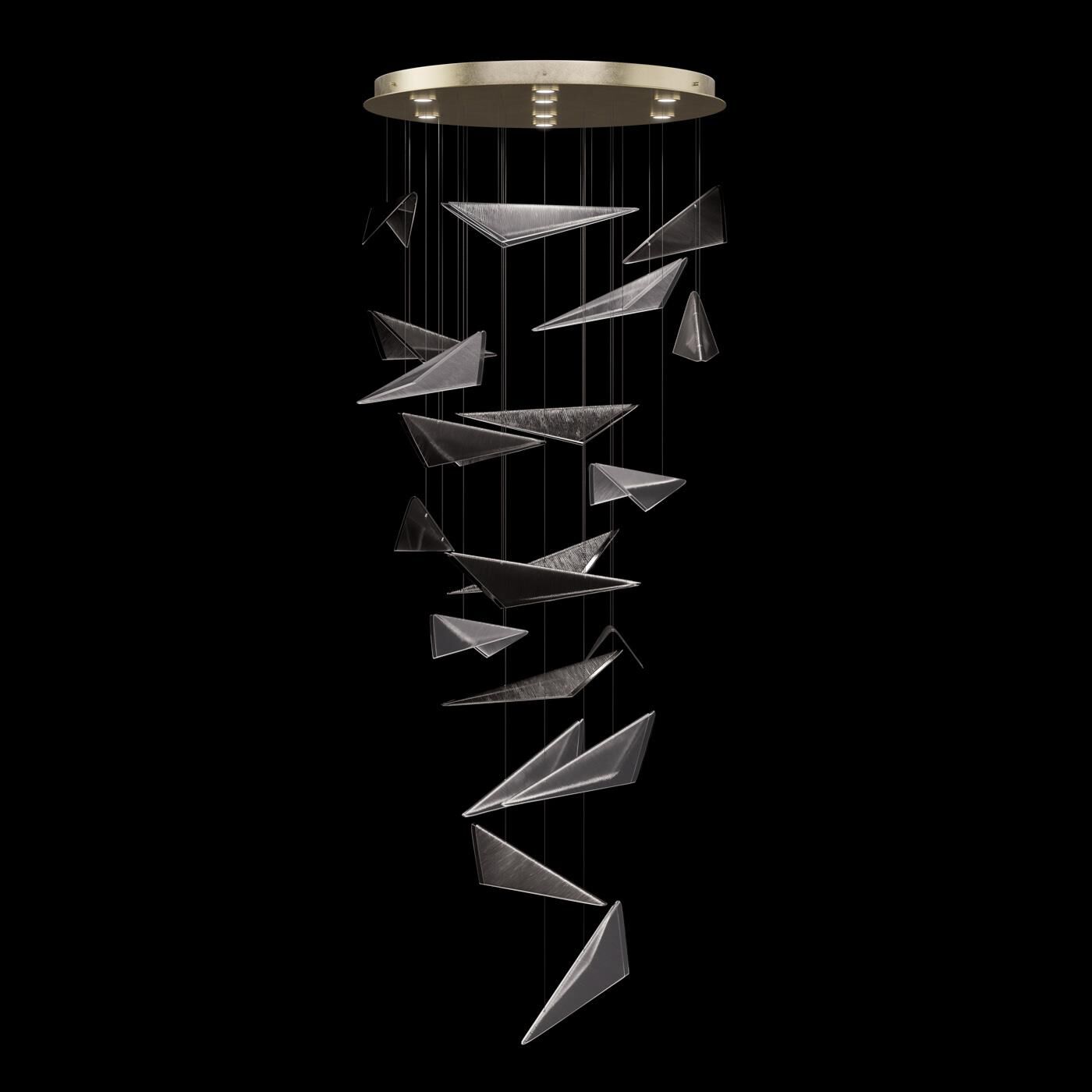 Shown in Gold finish and Smoke Linear glass