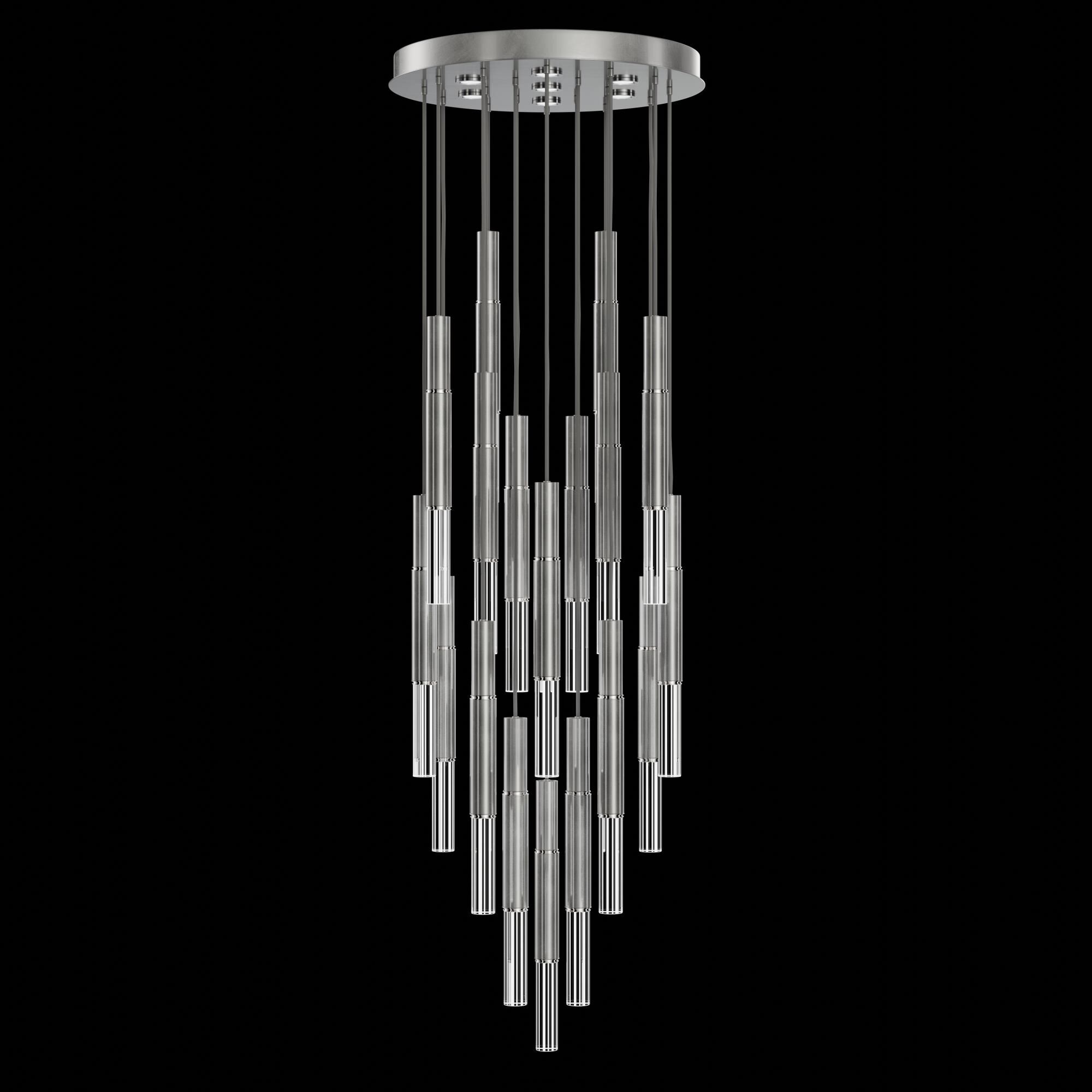 Shown in Silver finish and True crystal and False glass