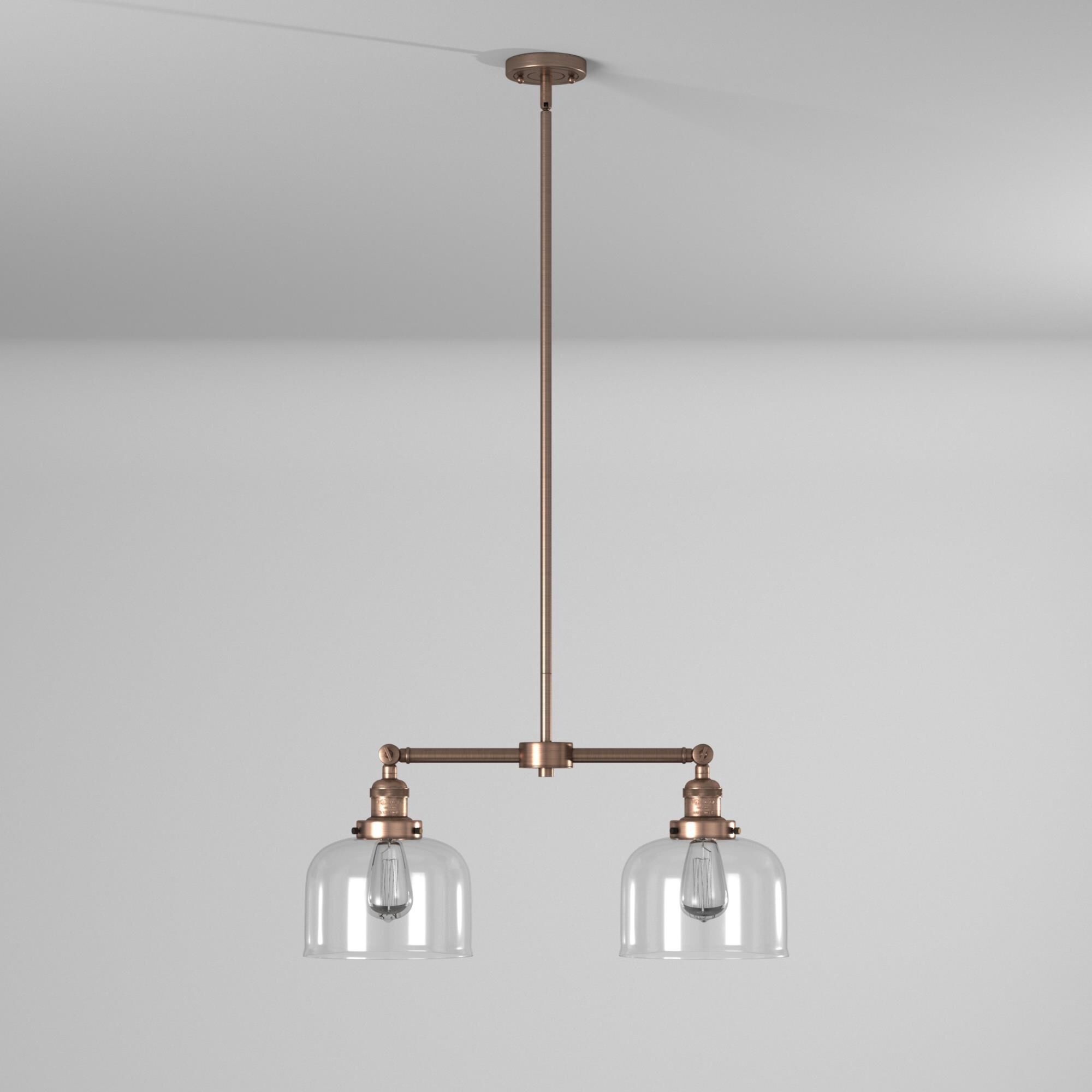 Shown in Antique Copper finish and Clear glass